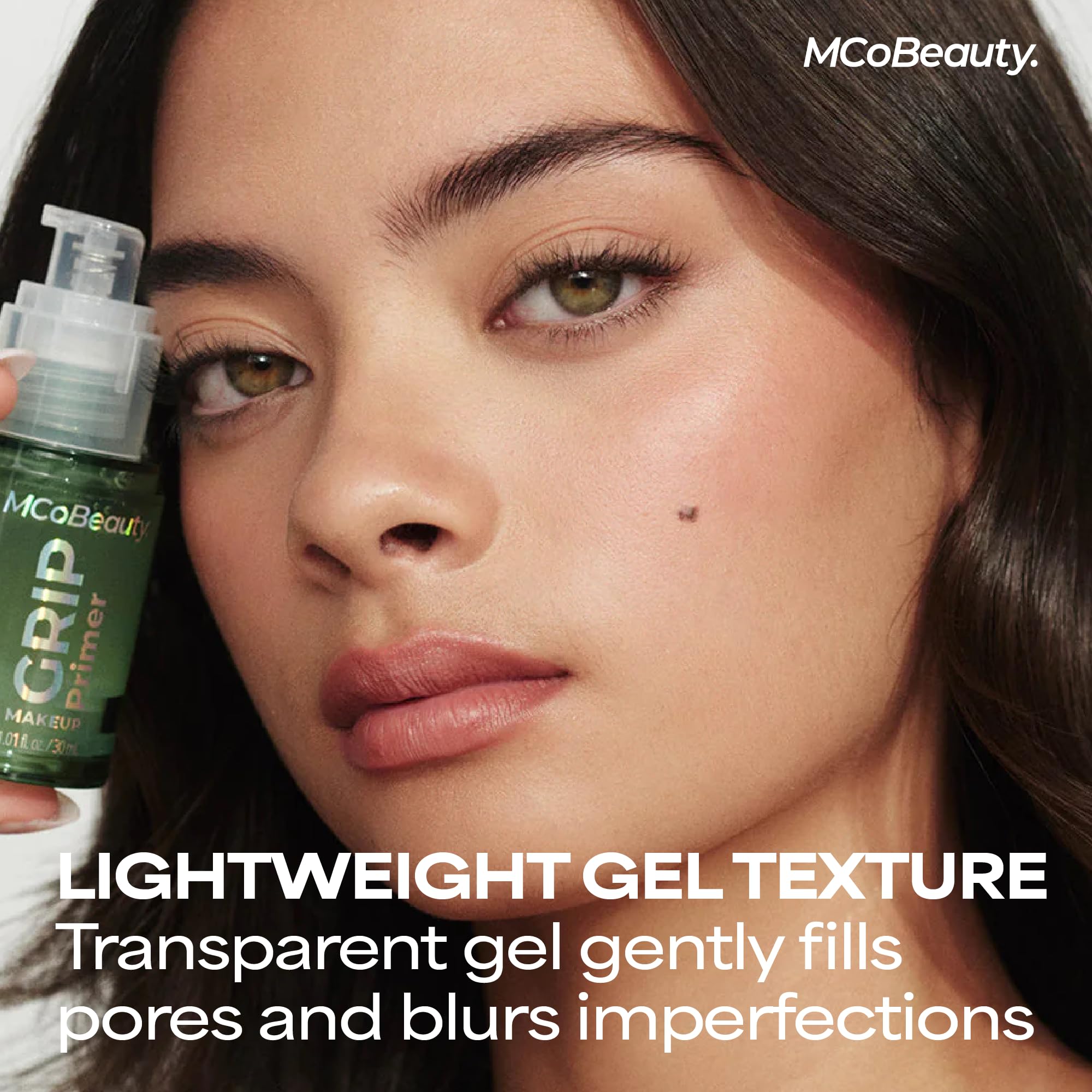 MCoBeauty - Grip Primer - Primer de maquillaje ligero Grippy Hold - Base de gel hidratante con ingredientes hidratantes - Aloe Vera, niacinamida y vitamina E - Prepara la piel para un maquillaje