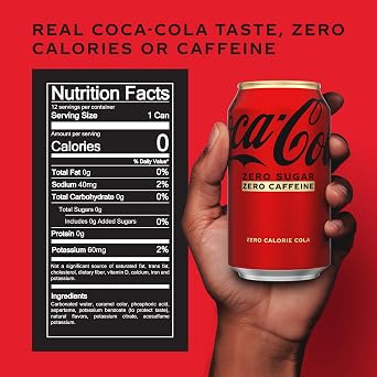 Coca-Cola Zero Caffeine-Free Soda, 12 Fl Oz (pack of 12)
