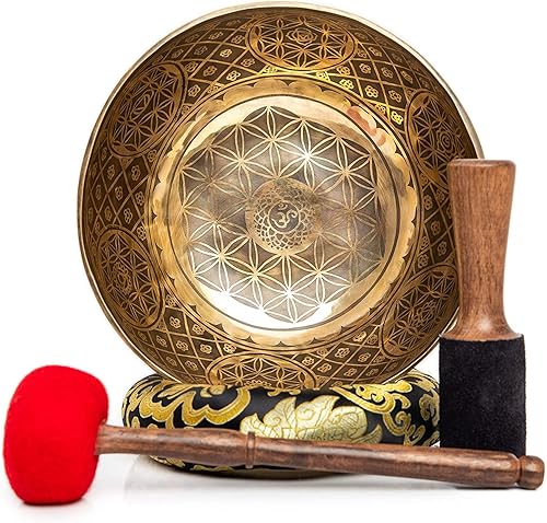 Miniatura 4 de Juego de cuencos tibetanos grandes de 9.5 pulgadas, grado curativo maestro para baño de sonido, chakras, 7 metal, meditación, yoga por Himalayan