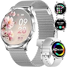Women's Slim Lightweight Smart Watch with Small AMOLED Display Call Messages 5ATM Waterproof Always-On Display Podómetro/Calculator 100+ Sports Modes Android iOS Chic Smart Watch for Girls
