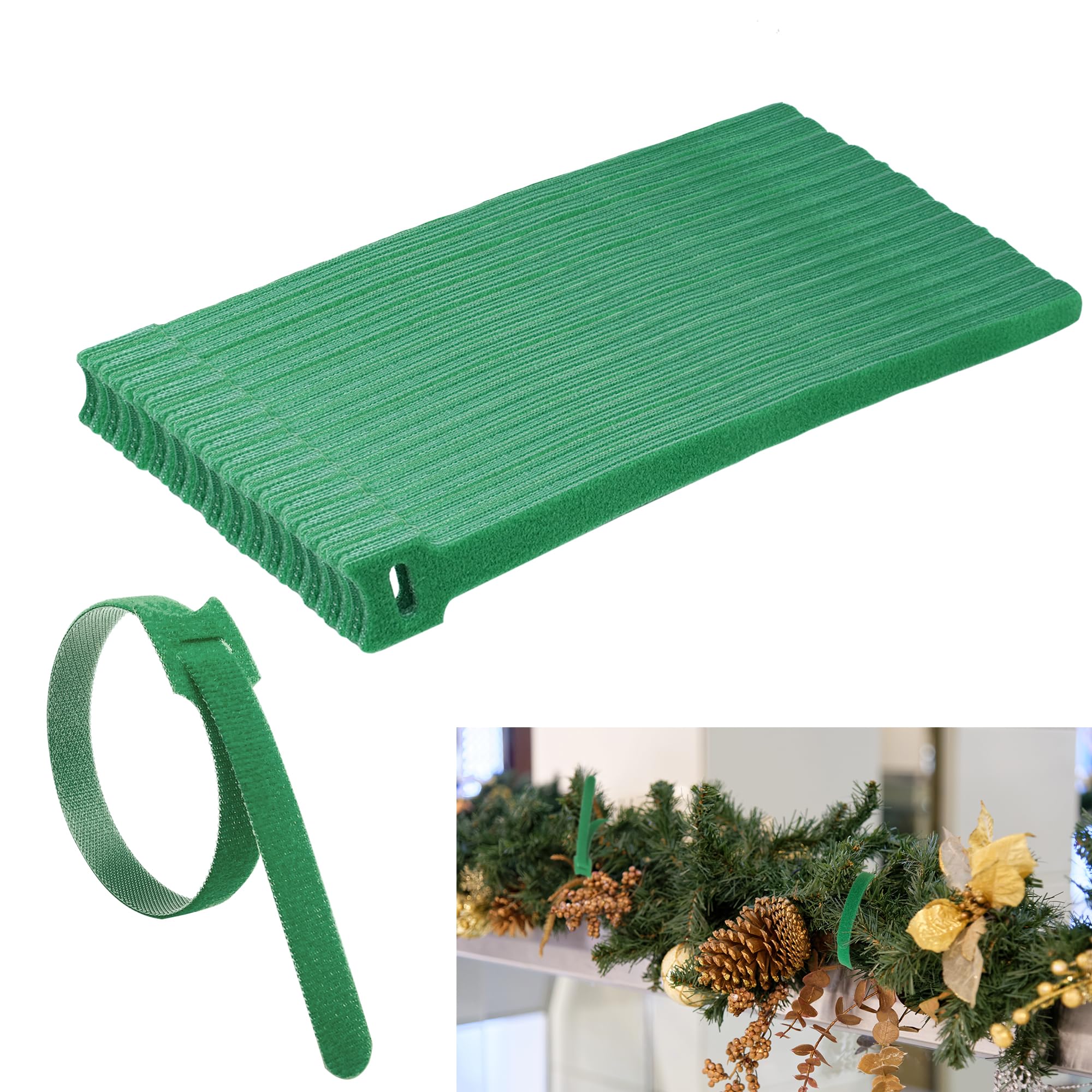 80 PCS 11.8 Inch Reusable Cable Ties, Multi-Purpose Wire Ties Adjustable Cord Straps for Cable Management Wire Green
