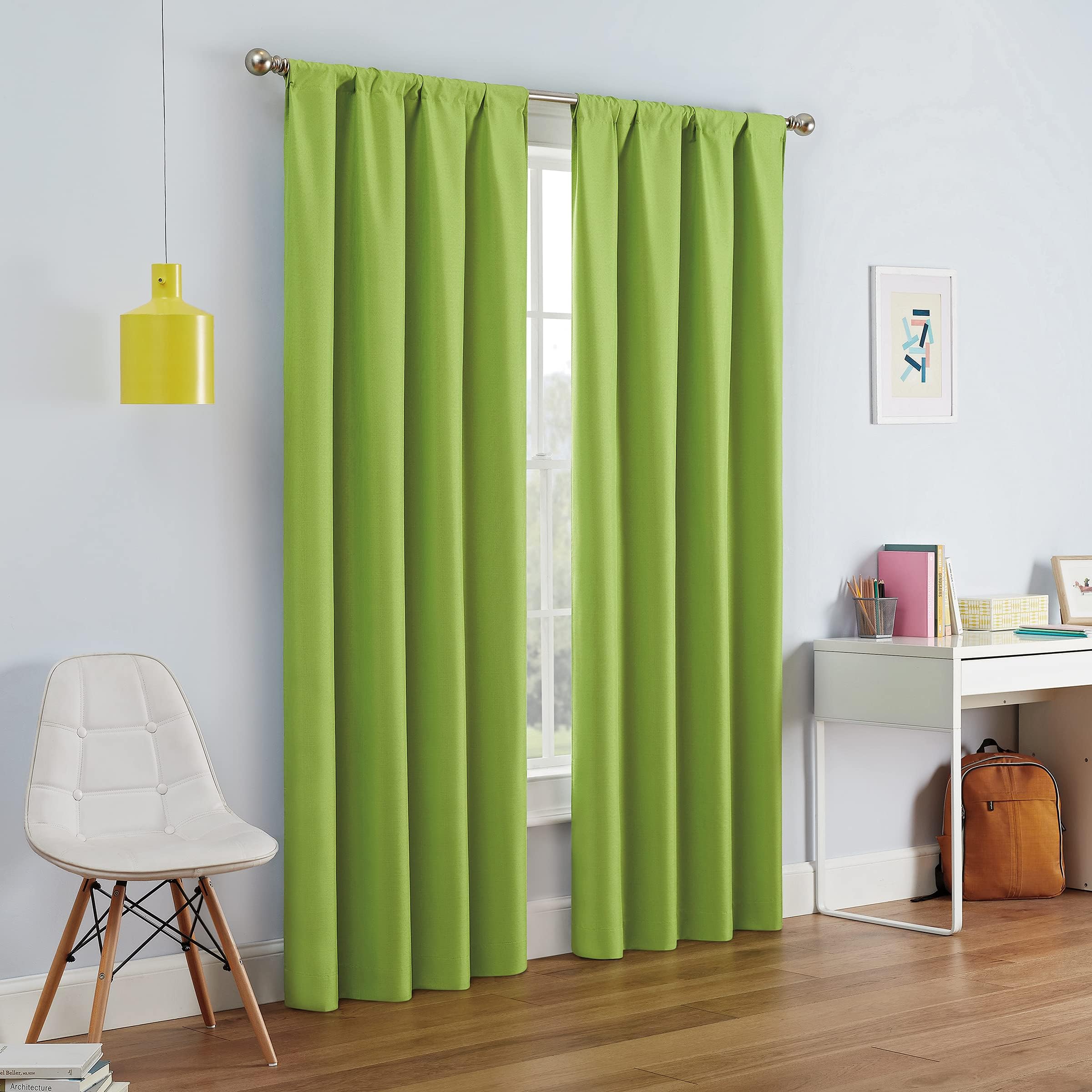 Eclipse Kendall Blackout Curtain, 95, Lime