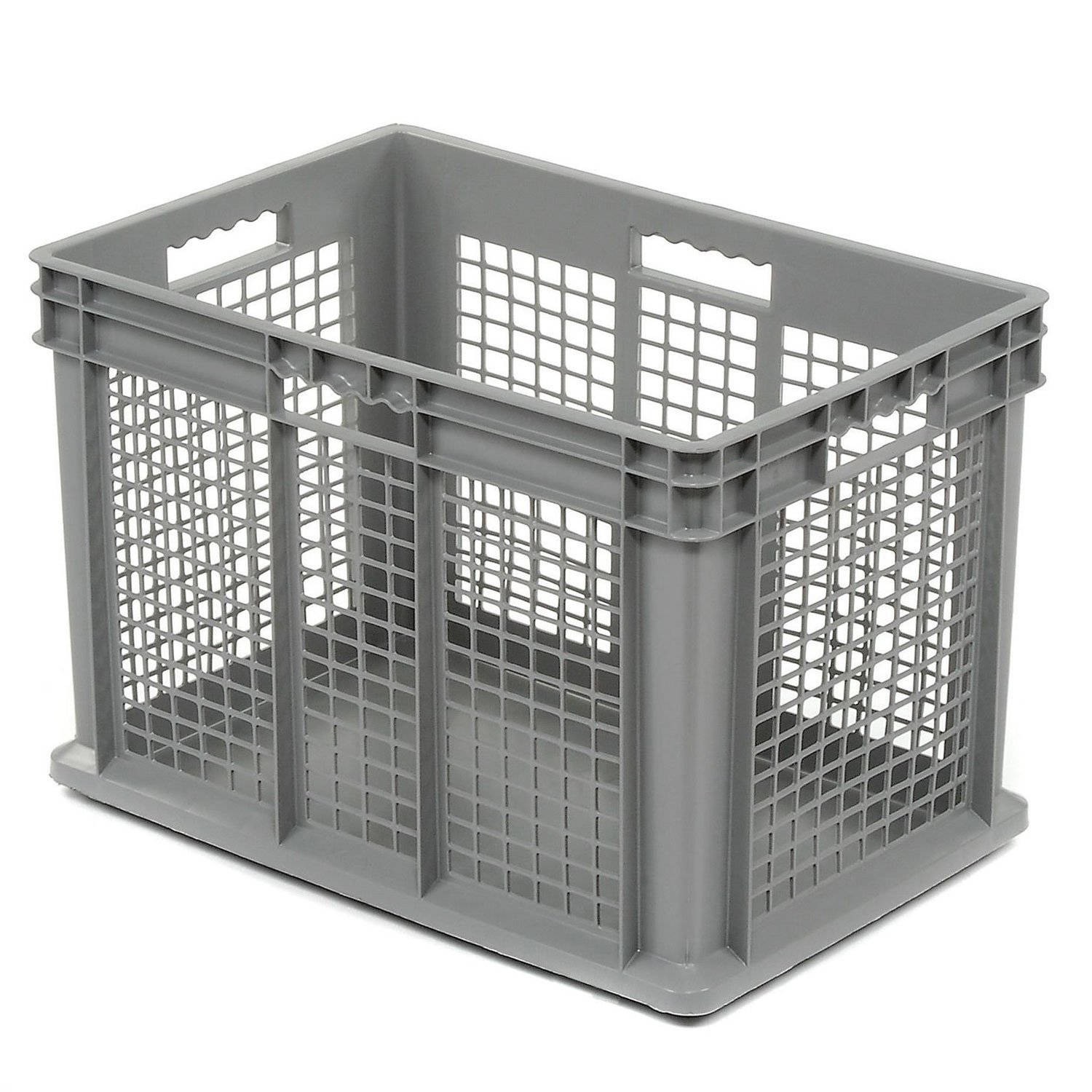 Akro-Mils Gray Mesh Side with Solid Base Straight Wall Container, 23 3/4 x 15 3/4 x 16 1/8 inch -- 2 per case.