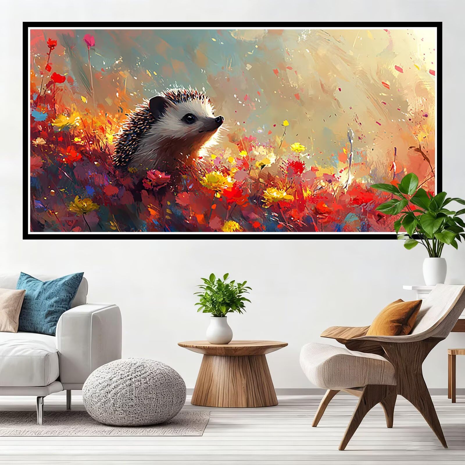 Malarstwo diamentowe, jeż, dla dorosłych, duży rozmiar XXL, 55 x 110 cm, 5D kwiat 5D, obraz diamentowy, "zrób to sam", pełny otwór, haft krzyżykowy do dekoracji salonu, prezent dla kobiet, Y0-552