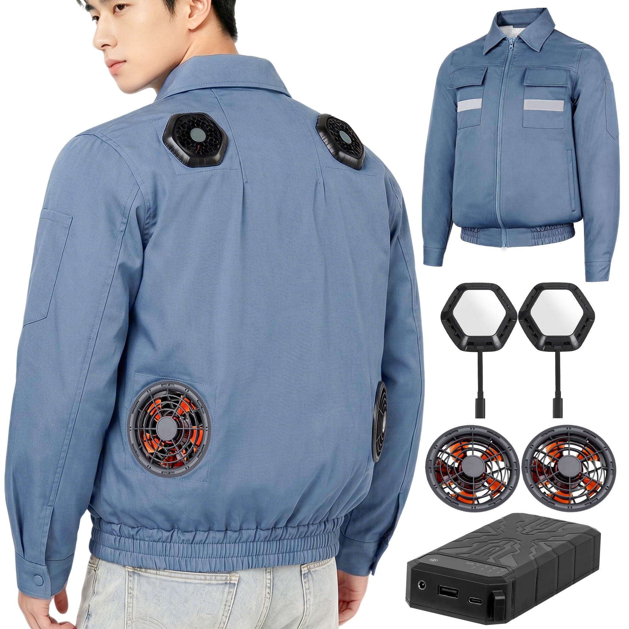 空調冷却服 サイズXL【2025年素子搭載＆30000mAh大容量バッテリー】 Amazon.co.jp: [GEROUO] インナーシャツ メンズ 半袖 空調冷却服