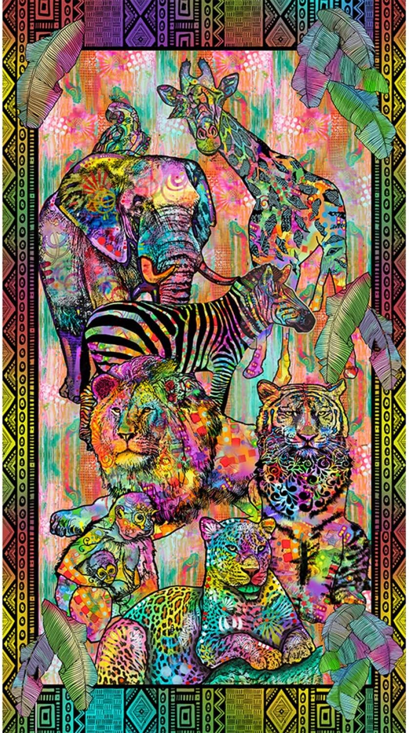 It's a Jungle Out There Fabric Panel by Dean Russo from Sykel Enterprises 100% Cotton Quilt Fabric 10287-X - 23 x 42