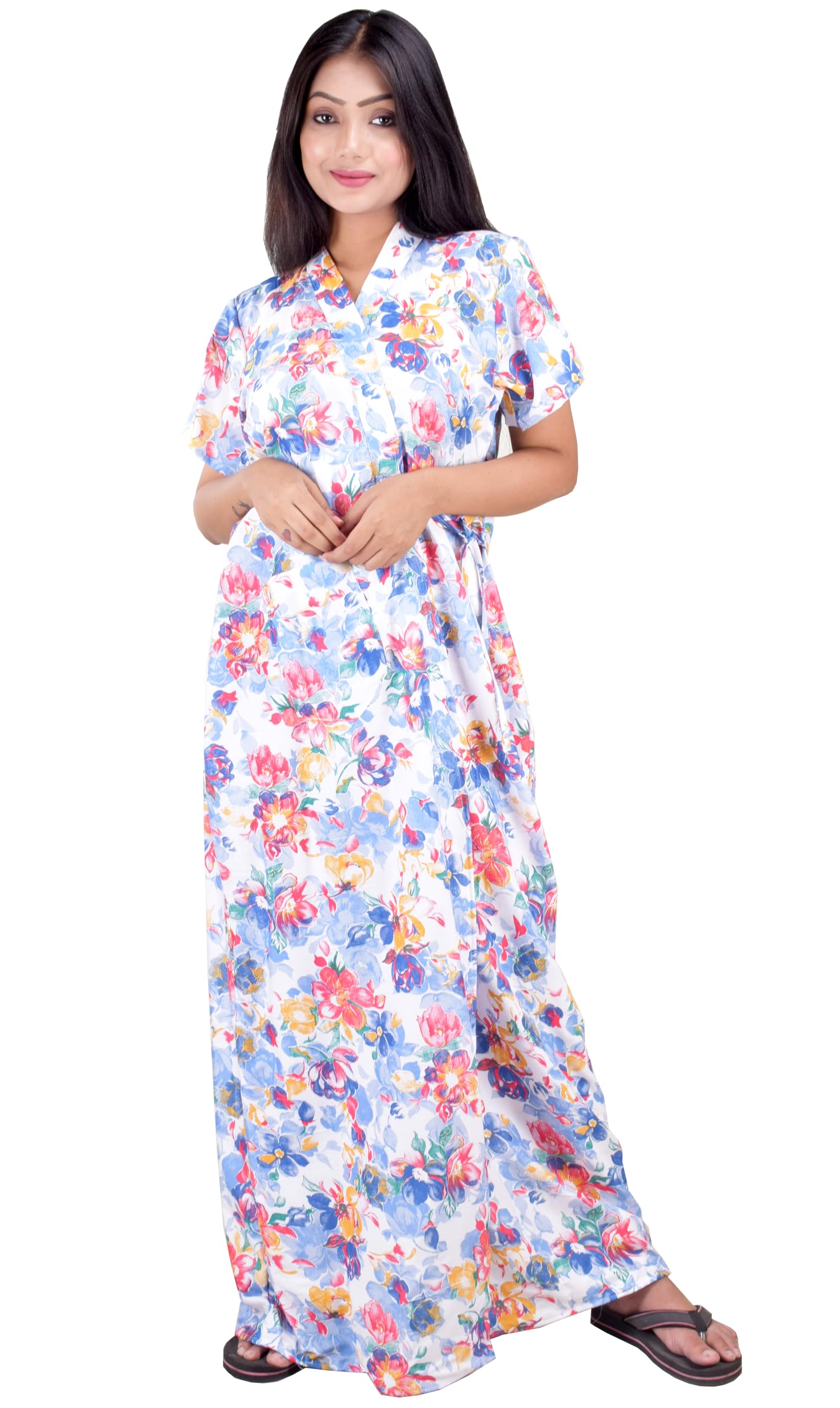 Women Long Rayon S to 4XL Size Housecoat/Robe/Wraper-image-49