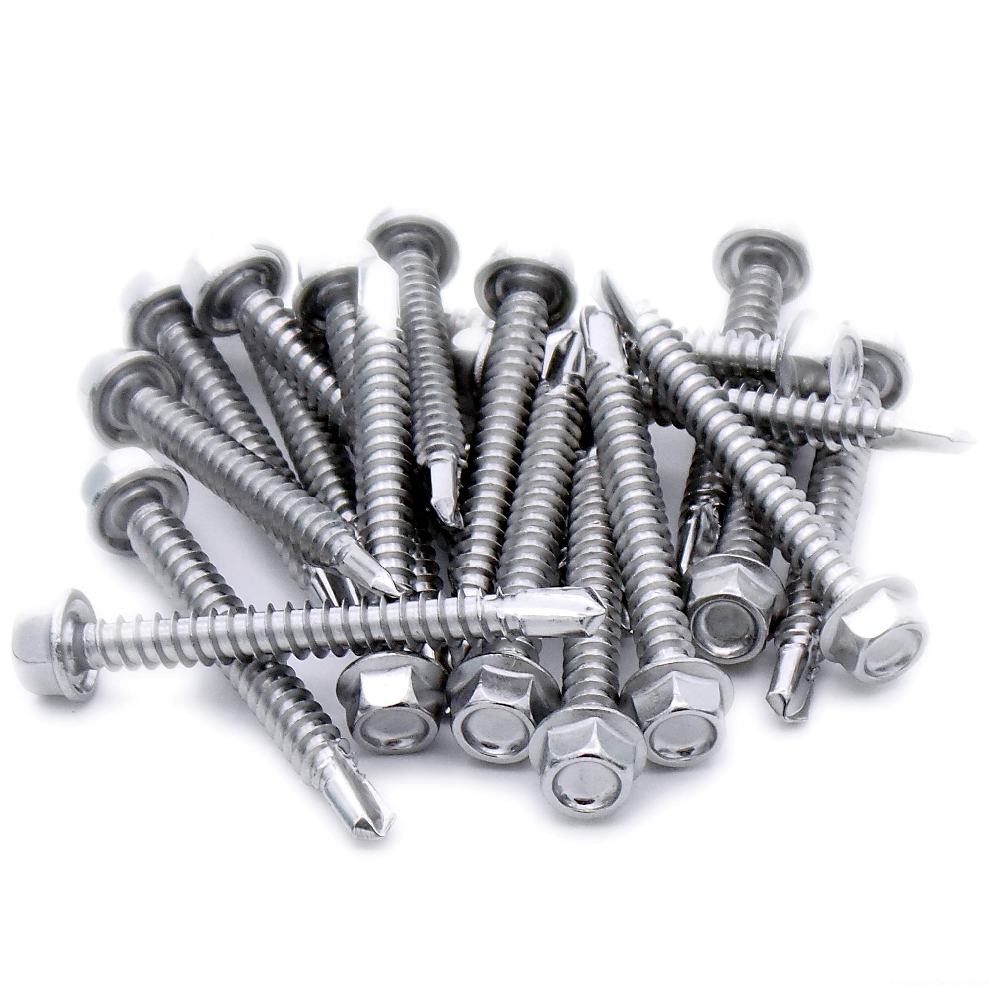 Singularity Supplies No.10 X 1.8 (4.8Mm X 45Mm) Hex Self-Drilling Screw (Flanged) - Stainless Steel (A2) (Pack Of 20)