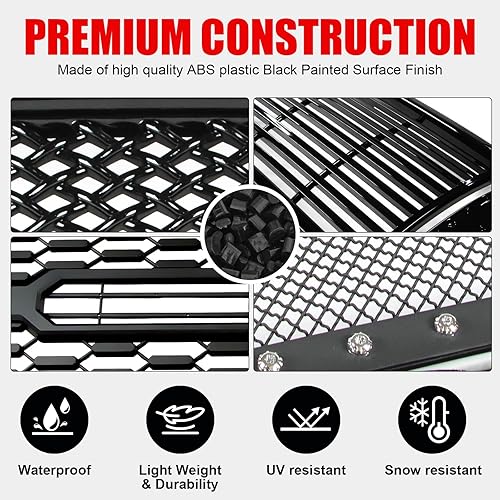 Miniatura 5 de Parrilla delantera del coche, parachoques automotriz de repuesto de malla brillante negro para Tacoma 2012201320142015