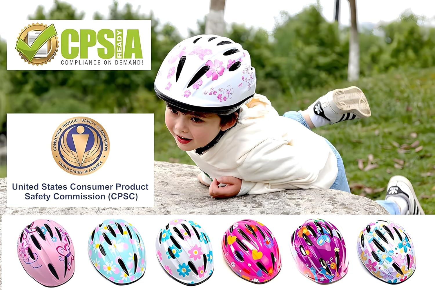 Girl Helmet for Bike,Kids Bike Pink Helmet for Girls Approximately Ages 3-10 Years Adjuastable and Multi-Sport, from Toddler to Kids CPSC Certicated
