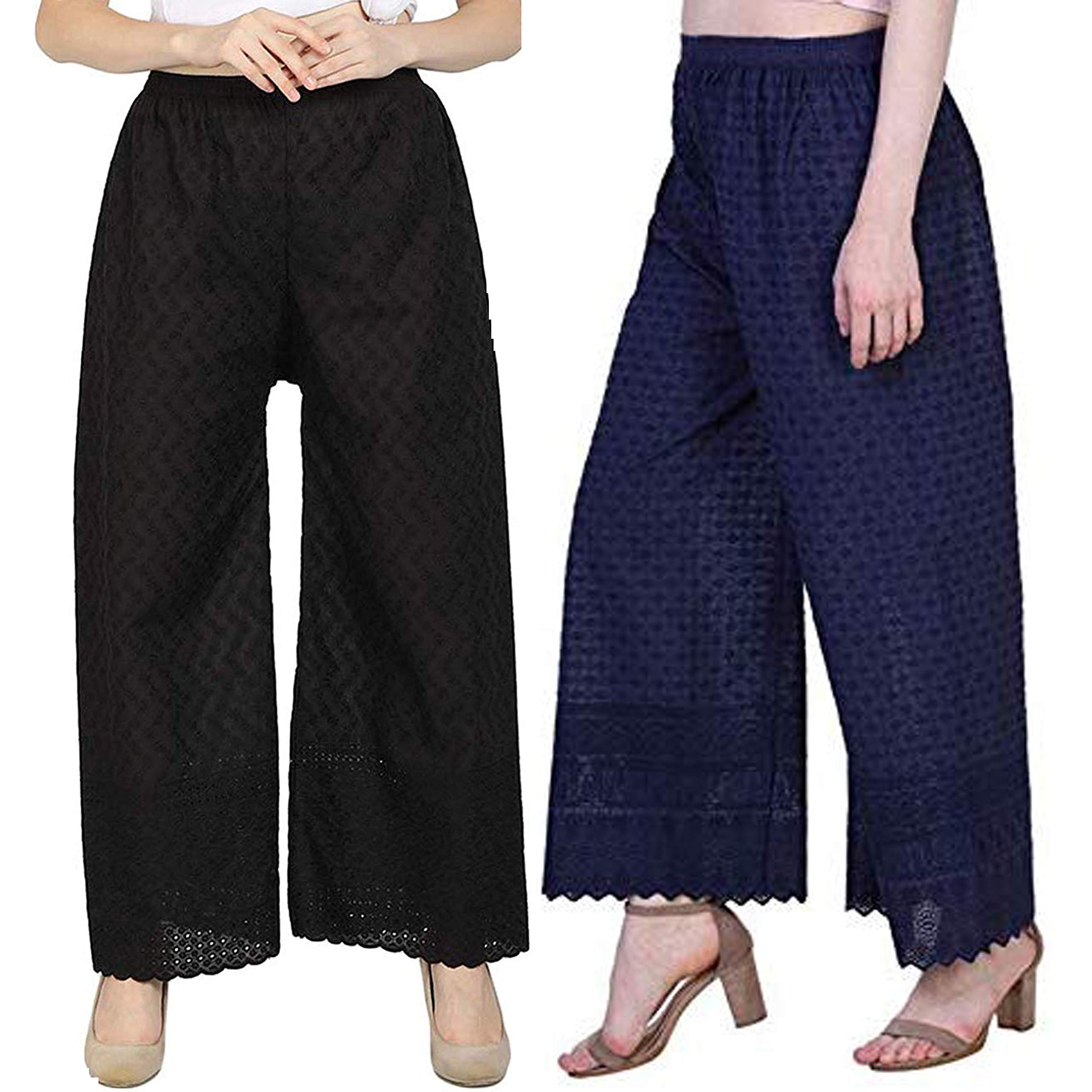 TRIFONWomen's Loose Fit Palazzos Pack of 2