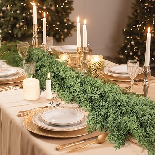 Miniatura 11 de WBHome 2 guirnaldas de Navidad preiluminadas de 9 pies/106 pulgadas con 50 luces LED para decoración navideña, funciona