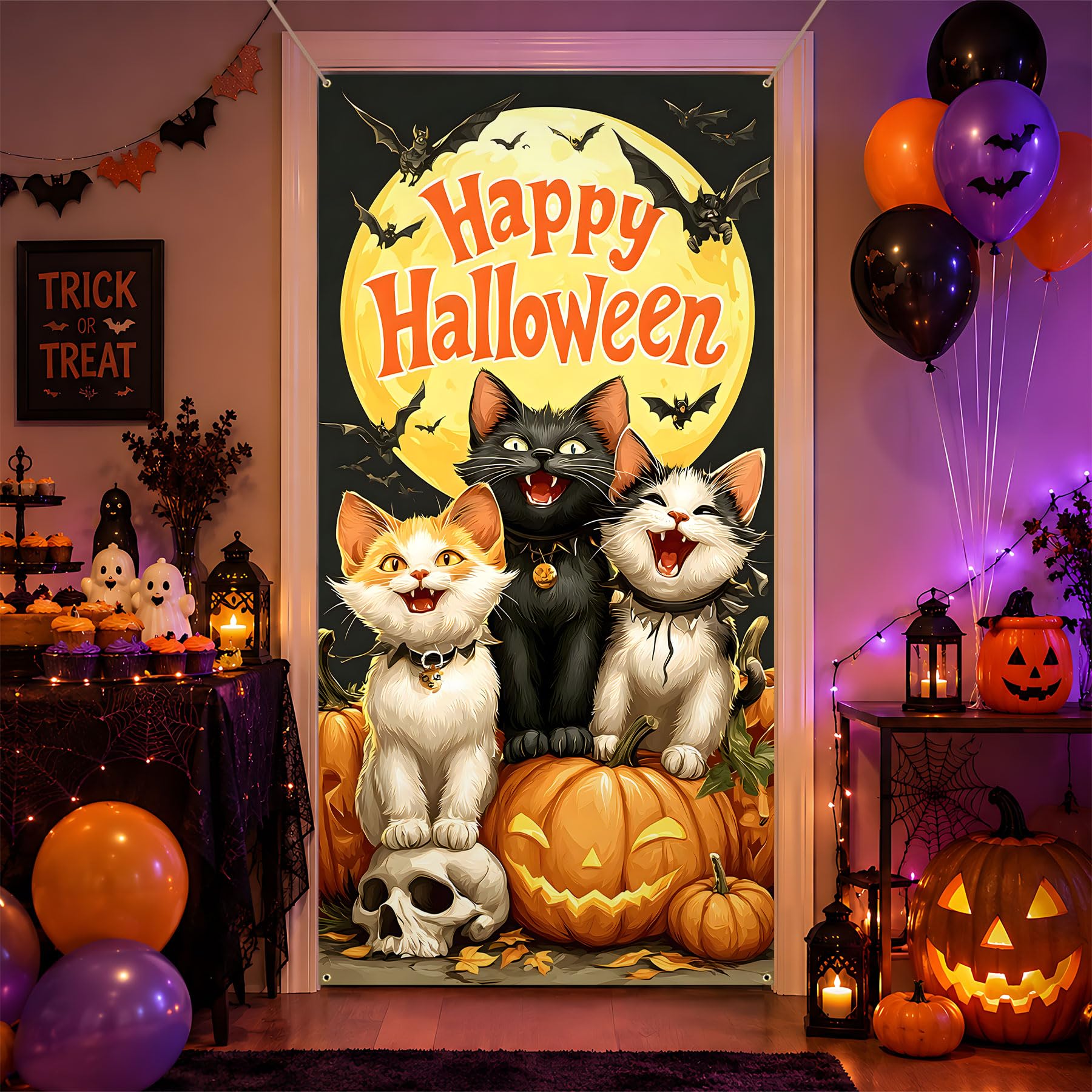 Amazon.co.jp: BVBOX ハロウィンバナー 35.4インチx70インチ ドア