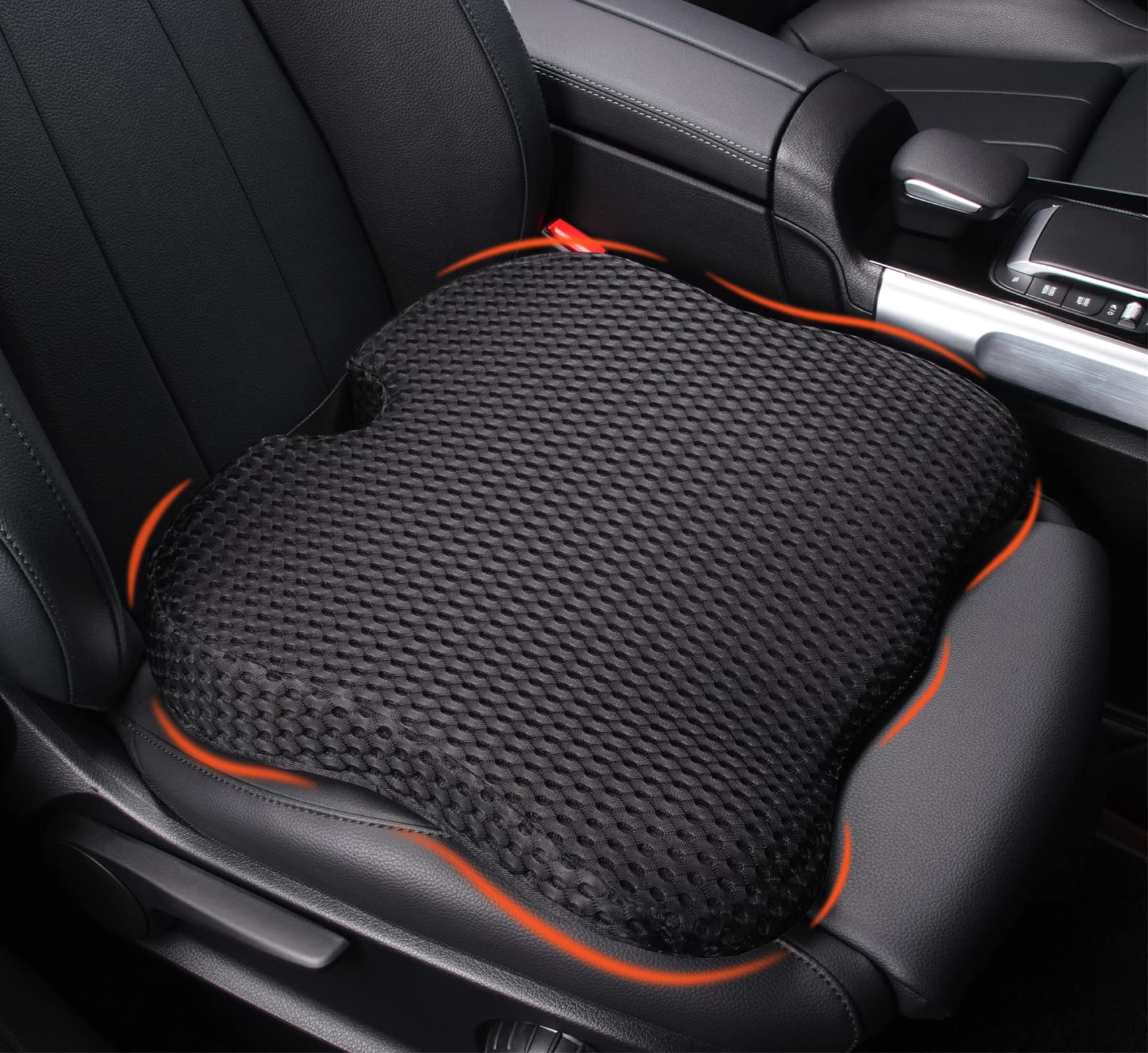 Lofty Aim Car Seat Cushion, Comfort Memory Foam Car Cushions for Driving (Black)