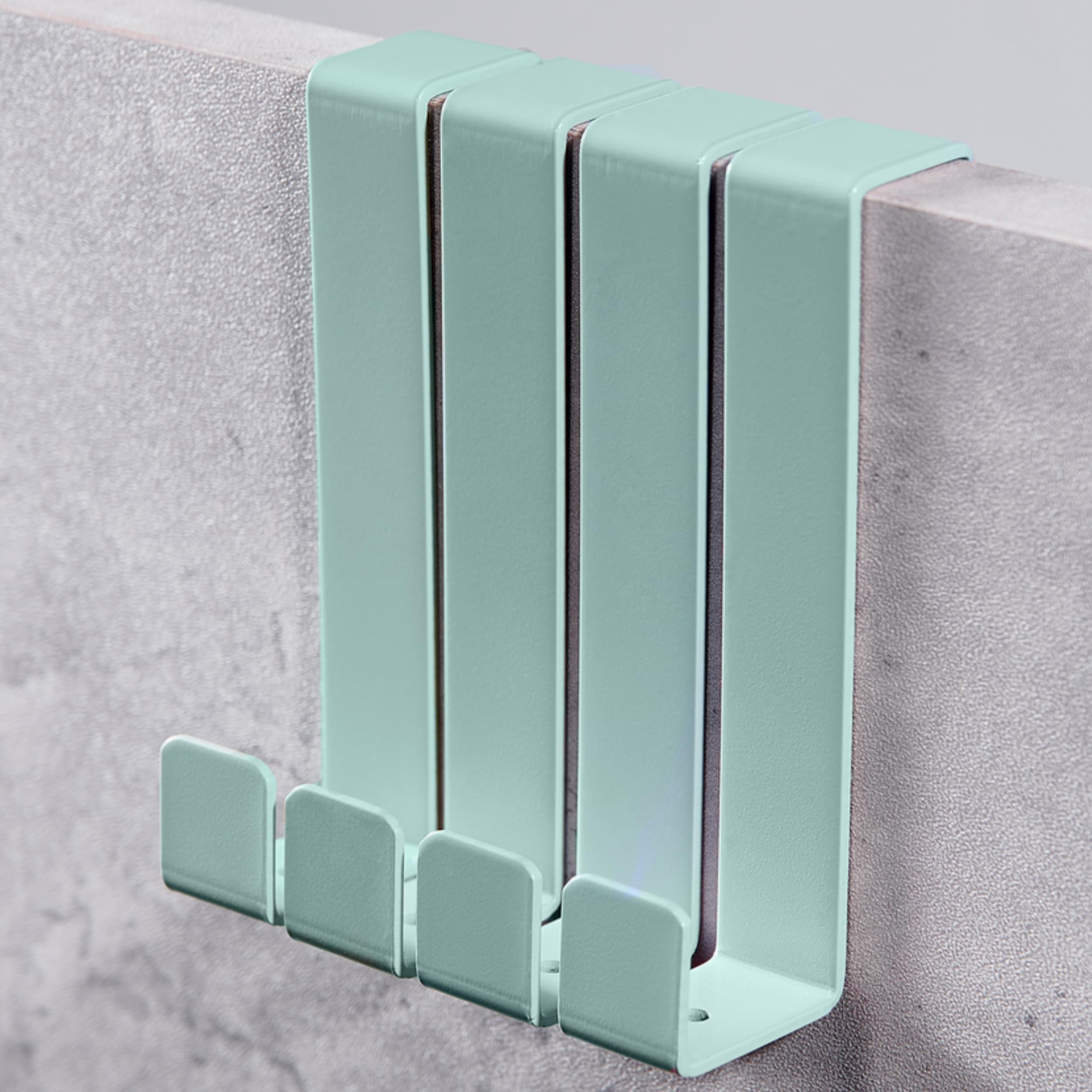 DEKAZIA® 4 Ganci Appendiabiti da Porta verde, Ganci Porta Accappatoio Bagno, Gancio Porta colorato, Attaccapanni Porta, Gancio Appendiabiti, Appendino Porta, Appendini Porta Bambini