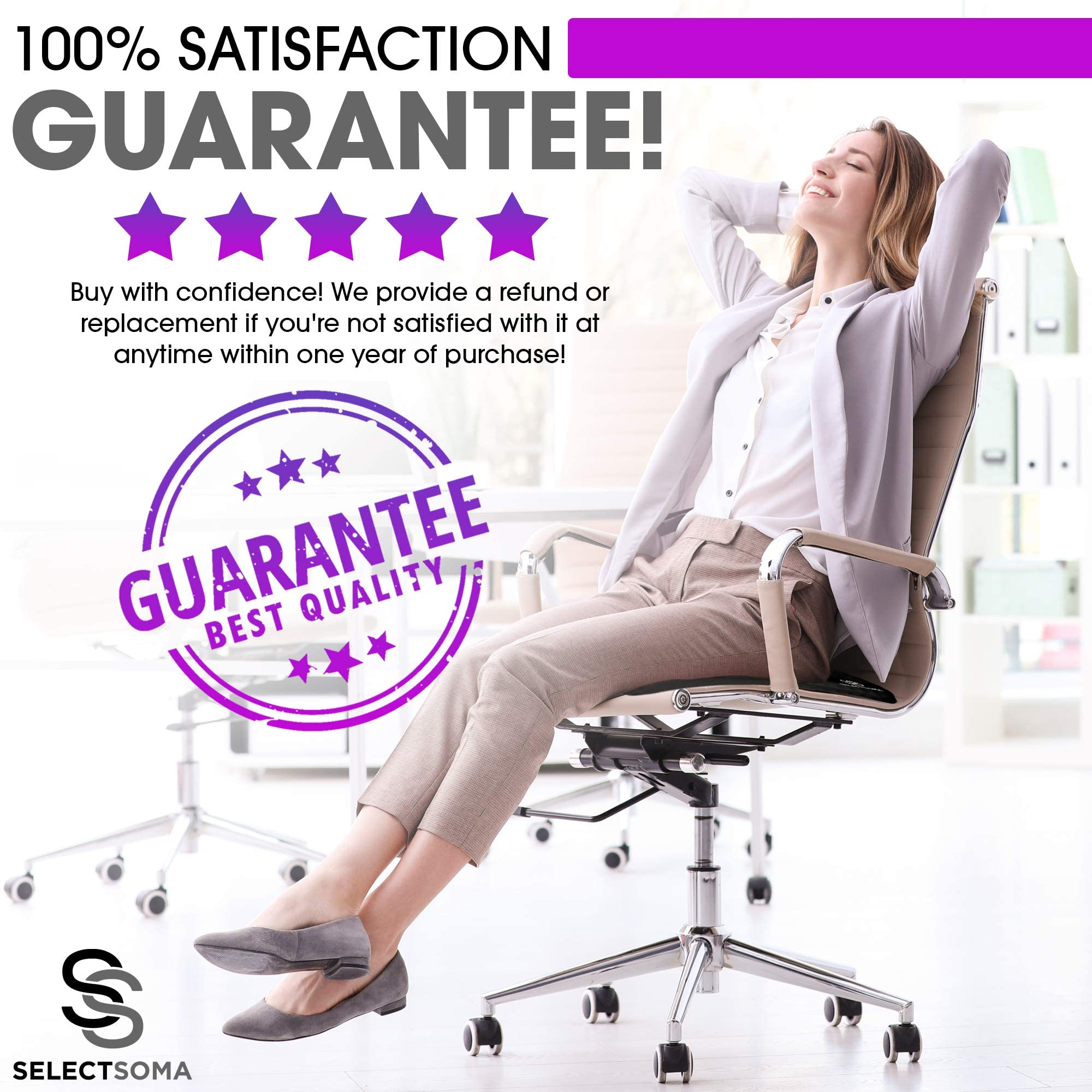 Buy Dark Purple Gel Seat Cushion for Long Sitting Back, Sciatica, Hip