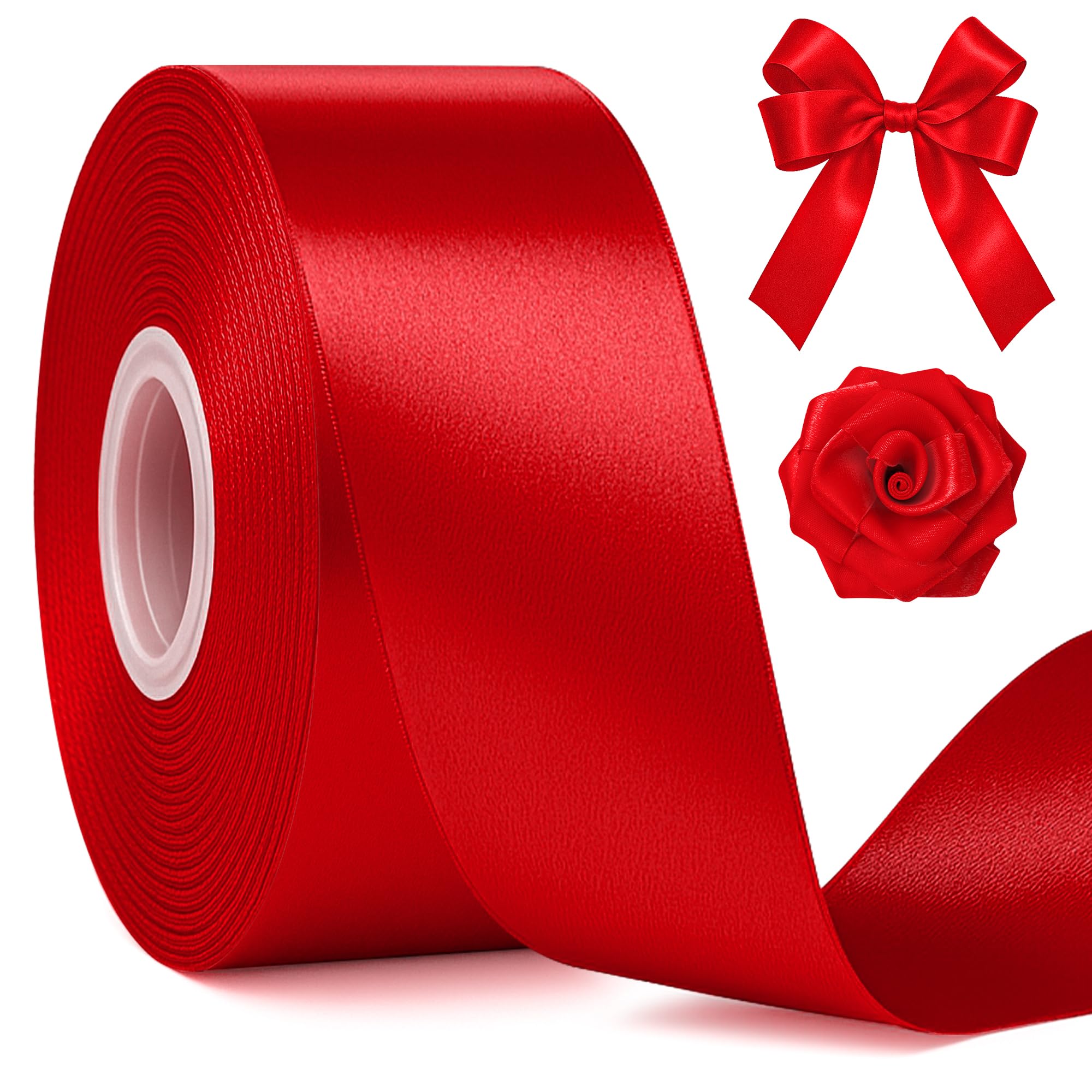FULLIVE Red Ribbon 1 1/2 Inch - gift wrapping supplies | Mubboo