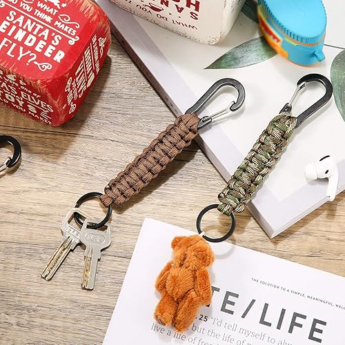 Miniatura 7 de Hicarer 10 llaveros de paracaídas de liberación rápida con clip para llavero, gancho resistente, para hombres y mujeres, deportes