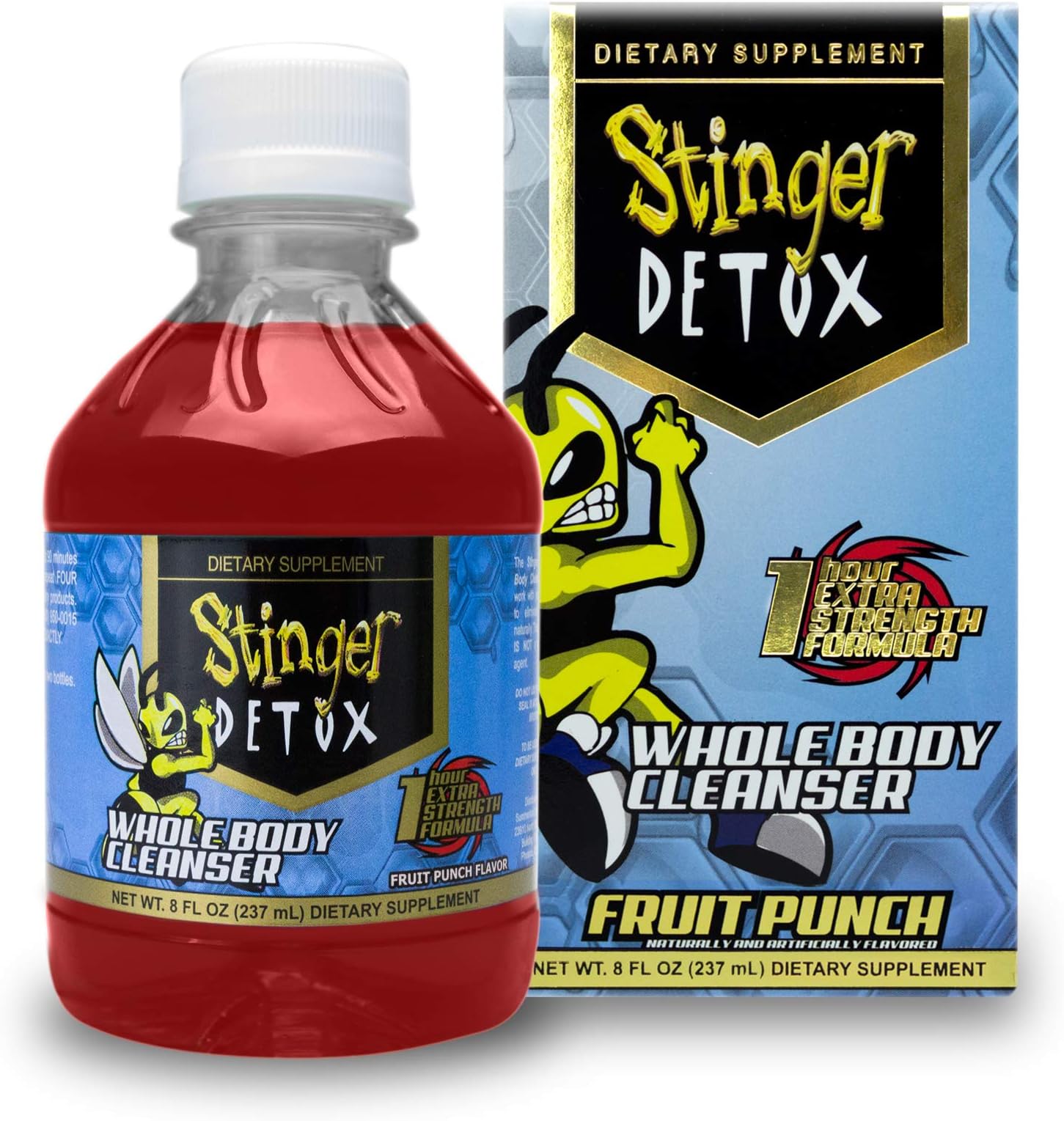 Stinger DetoxWhole Body Cleanser 1 Hour Extra Strength Drink – Fruit Punch – 8 FL OZ - 4 Pack