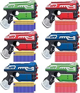 POKONBOY 6 Pack Blaster Toys Guns for Boys Fit for Nerf Bullets, Toy Guns with 160 PCS Refill Foam Darts for Boys Girls Hand Gun Toys for 6+ Year Old Kids Party Favors Birthday