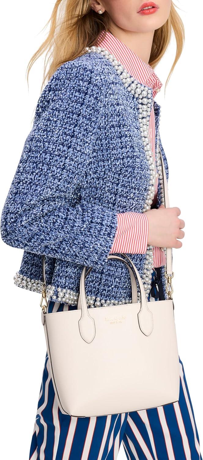 kate spade new york Medium Bleecker Saffiano Leather Crossbody, Parchment - Image 6