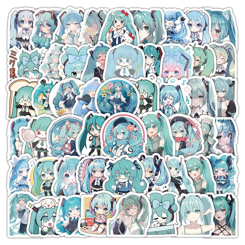 Hatsune Miku Stickers, 100Pcs Japanese Anime Stickers