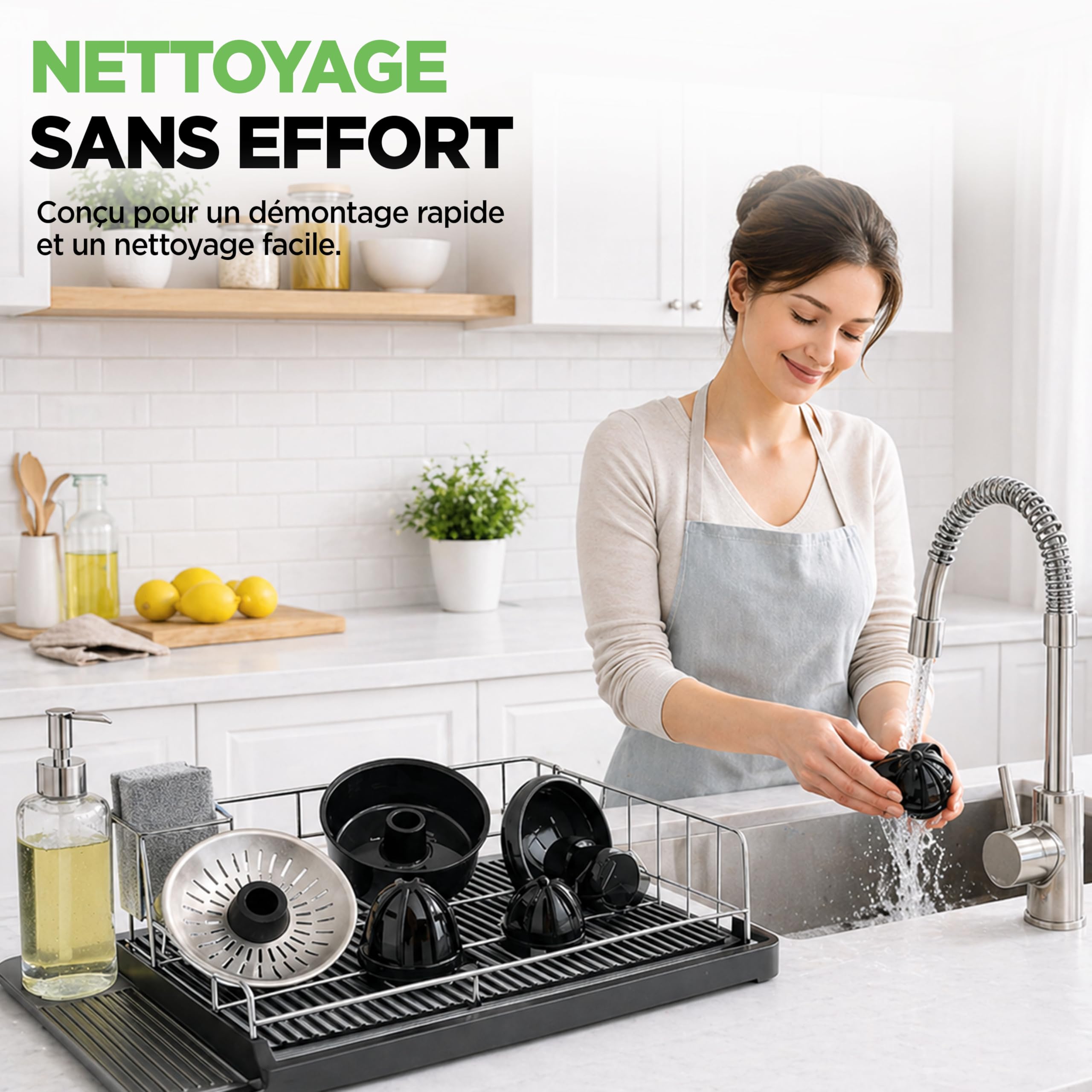 NutriChef Presse-Agrumes Électrique en Acier Inoxydable – Presse-Jus 160W, Presse-Agrumes & Machine à Jus – Facile à Nettoyer – Inclut Poignée & Cône pour Extraction Maximale de Jus