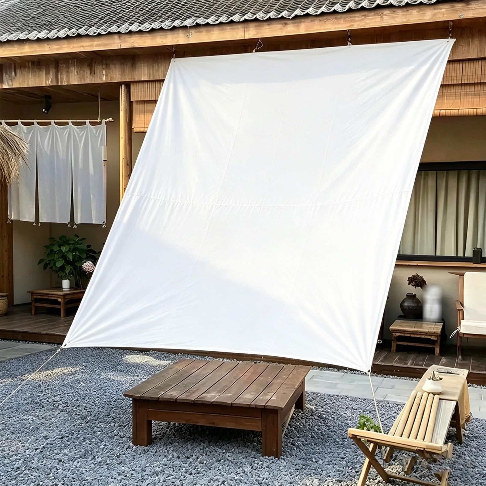 Waterproof Heavy Duty Tarp 2x3m 3x4m 4x6m 6x8m White Canvas Tarpaulin Rainproof for Camping, Groundsheet, Outdoor Furniture Caravan, Boats Cover Sheet(3x5m(9.8ftx16.4ft))