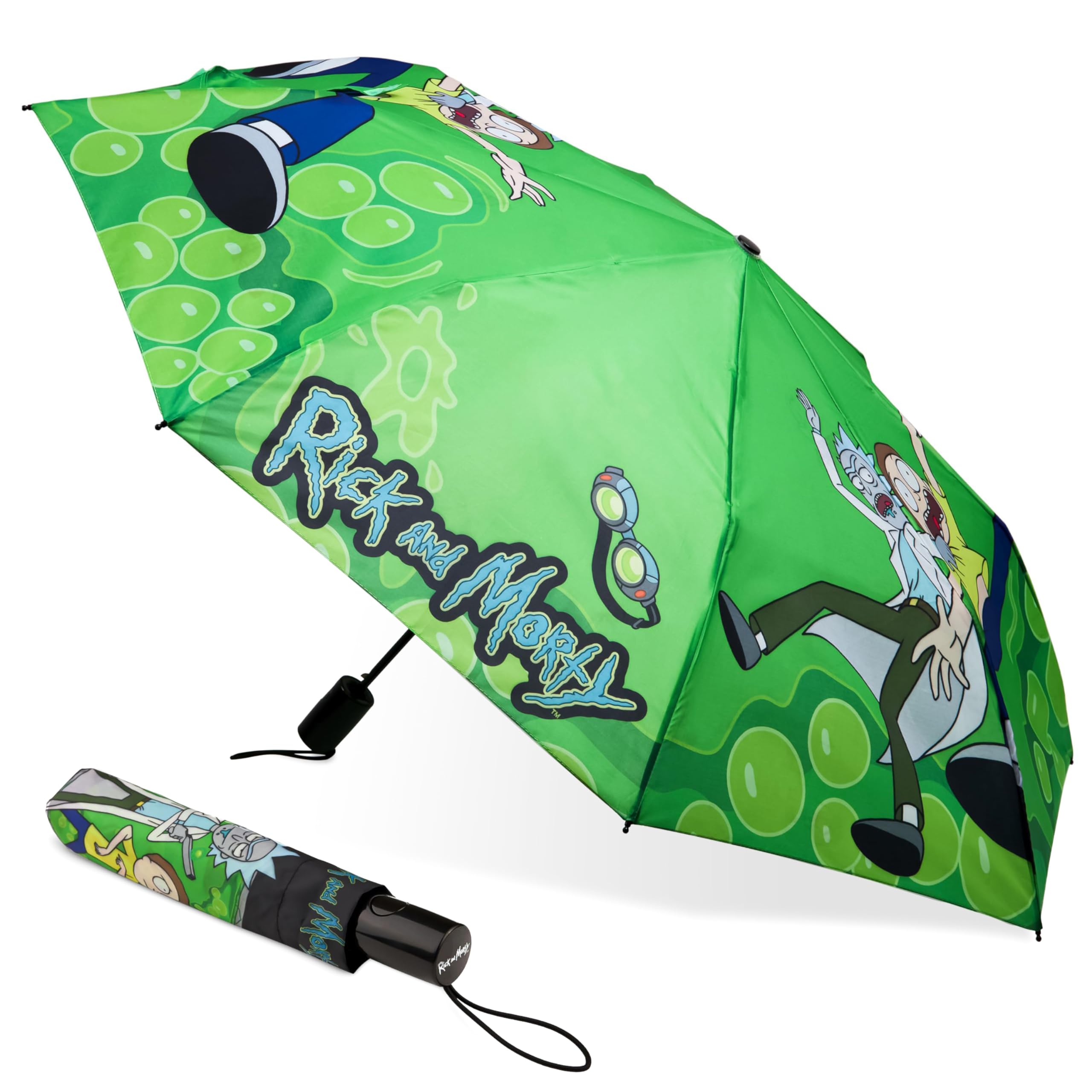 RICK AND MORTY Folding Umbrella for Adults and Teenagers Folding Telescopic Umbrella Lightweight Travel Work