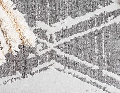 Miniatura 5 de Unique Loom Uptown Collection - Alfombra Carnegie Hill (2 pies 2 pulgadas x 6 pies 1 pulgada, grismarfil)