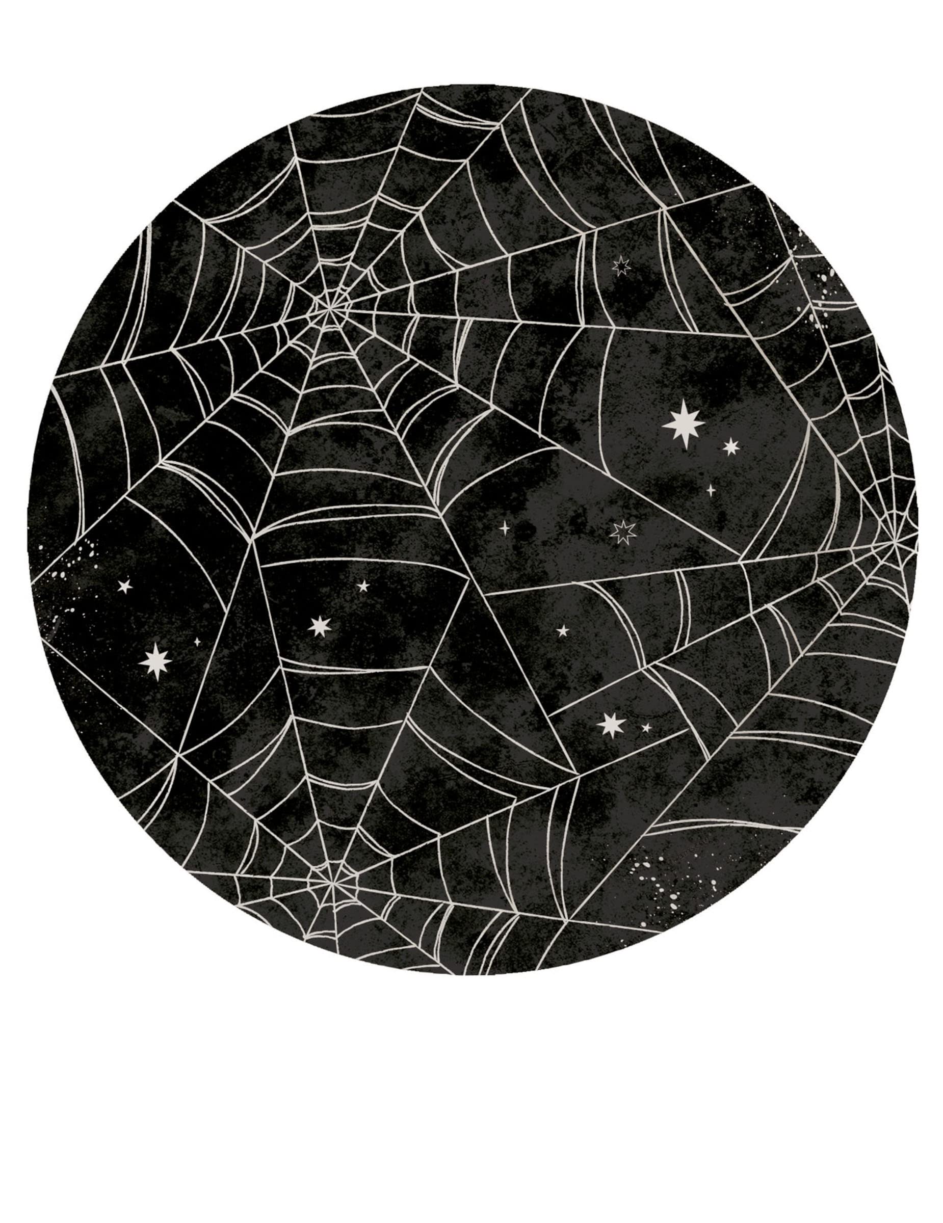AMSCAN 8 Paper Plates Spider Web 23 cm - Black