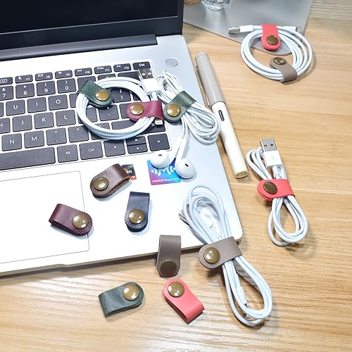 Miniatura 8 de CAILLU - Organizador de cables, soporte USB, gestión de cables, correas para cables, estuche para auriculares, enrollador de auriculares,