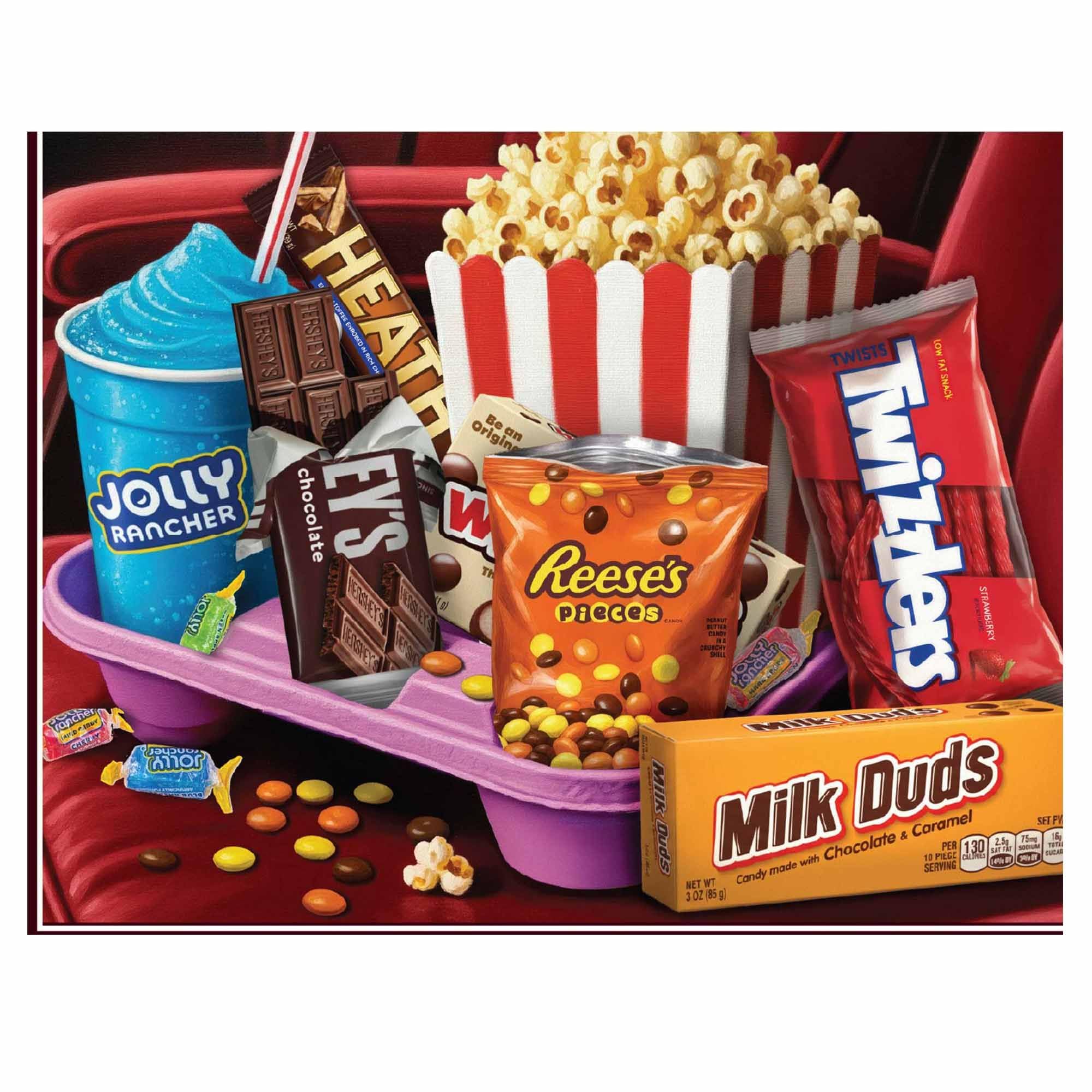 Hershey's Movie Night Treats 1000 Piece Jigsaw Puzzle for Adults | Unique Cut Pieces, Made in USA, Eco-Friendly Materials, Poster Included for family game nights