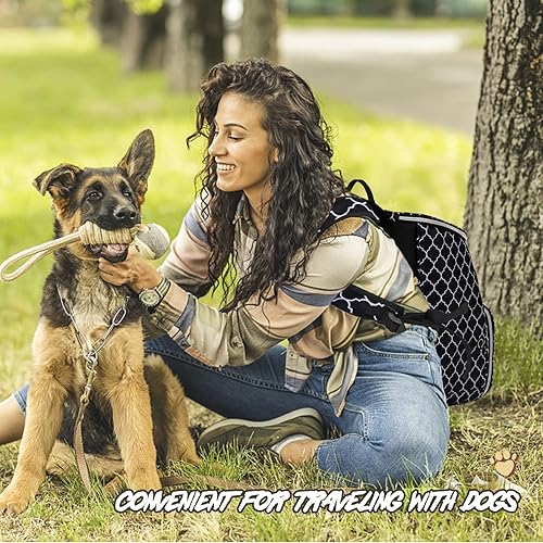 Miniatura 7 de BAGLHER Mochila de viaje para perros, mochila de suministros para mascotas aprobada por aerolíneas, mochila de viaje para perros con 2 cuencos
