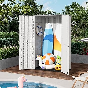 Amazon.com : ZZM Resin Outdoor Storage Shed, 67 Cu.ft Vertical