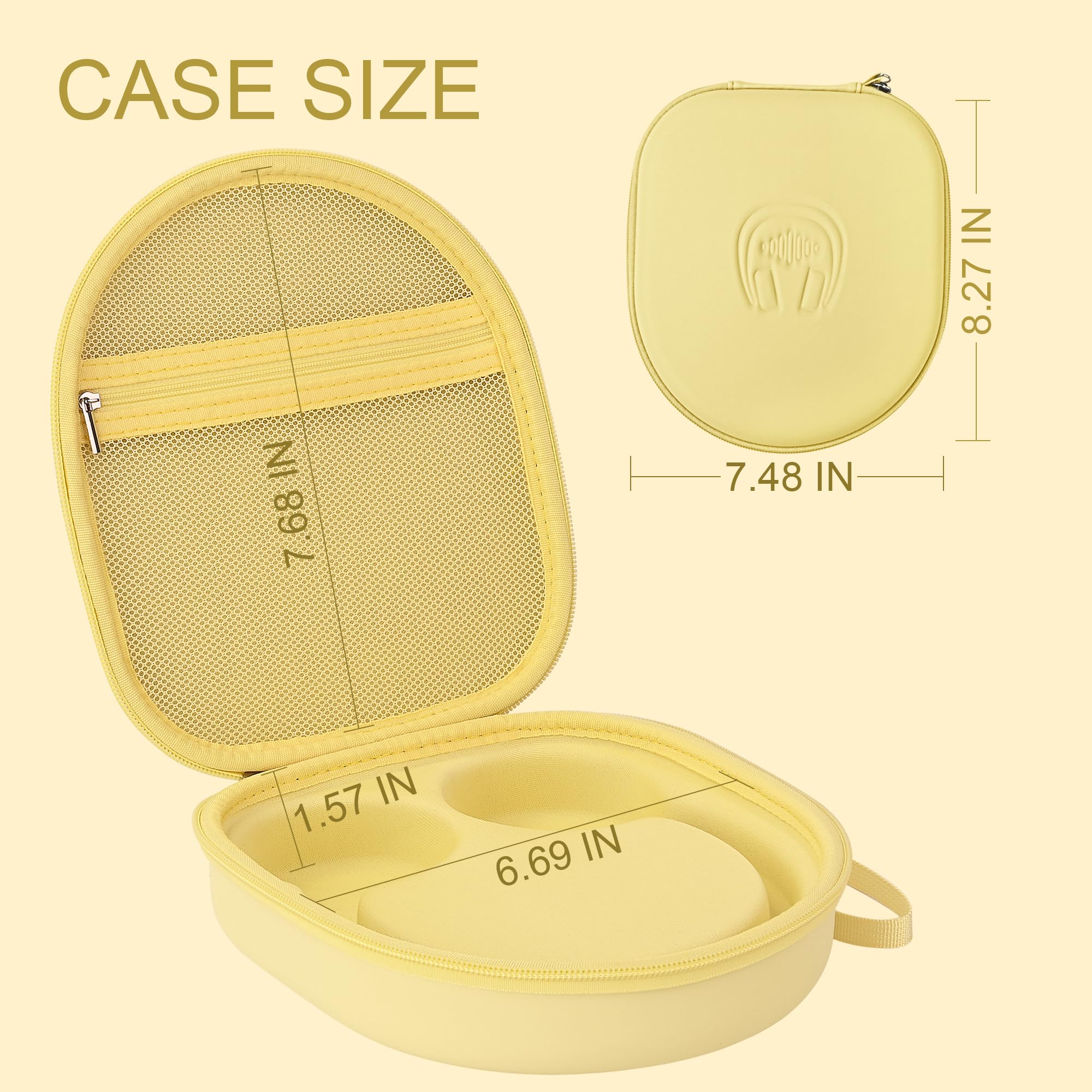 Custodia per cuffie wireless Sony WH-CH520, custodia protettiva rigida in EVA con tasca in rete e cavo di archiviazione (giallo)