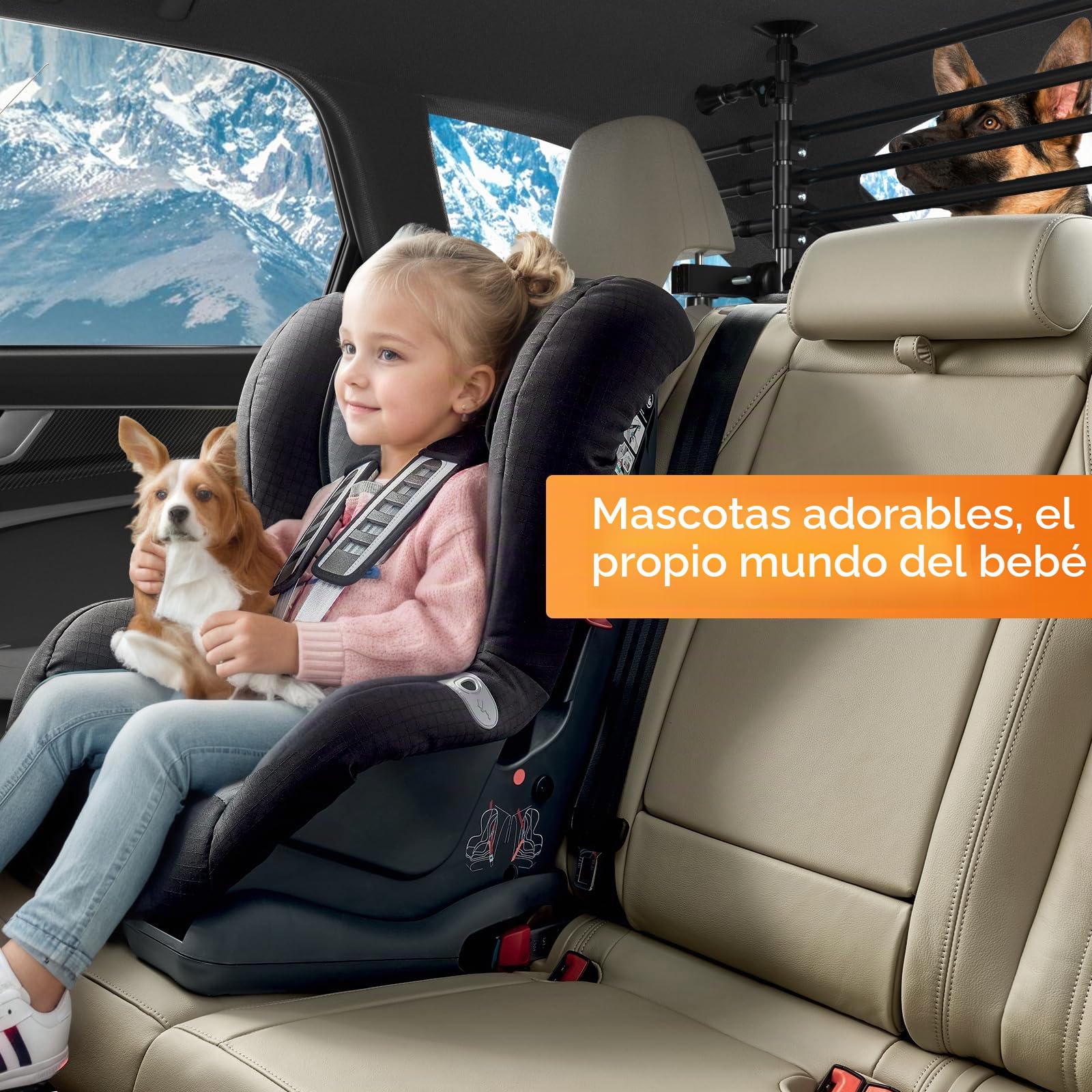 Rejilla de protección para perros, rejilla separadora, rejilla para el maletero del coche, para perros, 32-55 cm x 80 – 145 cm, rejilla para maletero de perro, rejilla universal, no