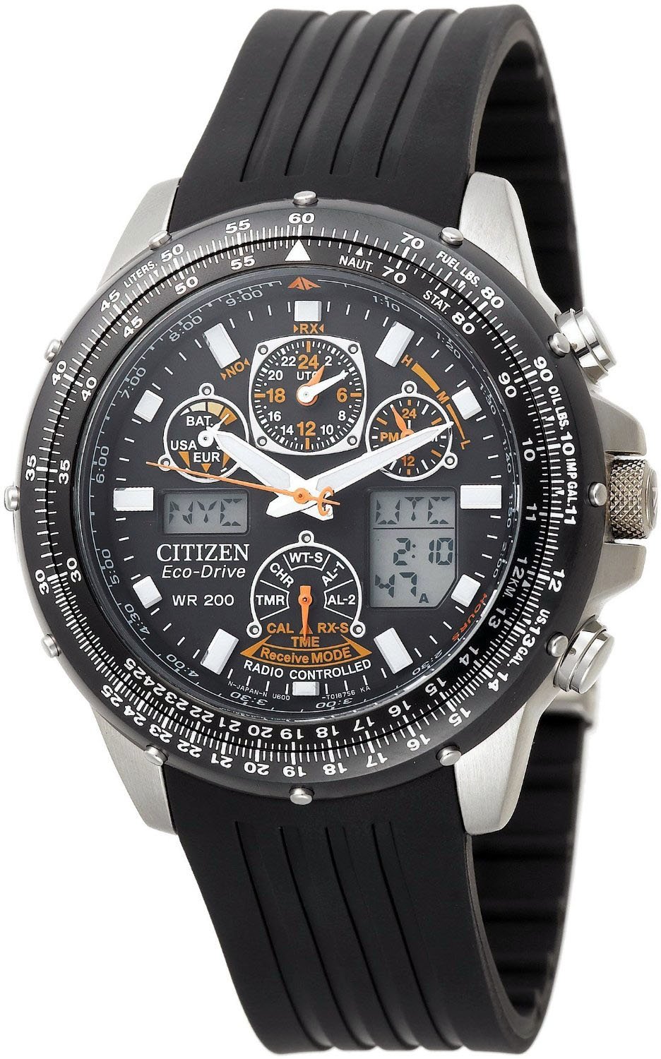 Citizen #JY0000-02E Men's Eco Drive Polyurethane Strap Skyhawk Atomic Time Watch