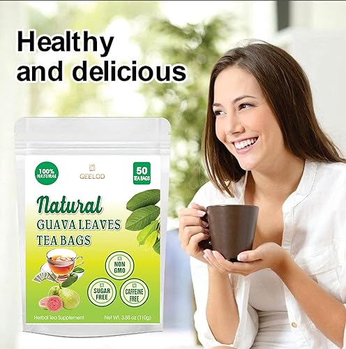 Miniatura 6 de Premium 50 bolsas de té de hoja de guayaba (50x2.0.11 oz), 100% natural y puro de hojas de guayaba. Té de hierbas de guayaba de hojas sueltas. Té de