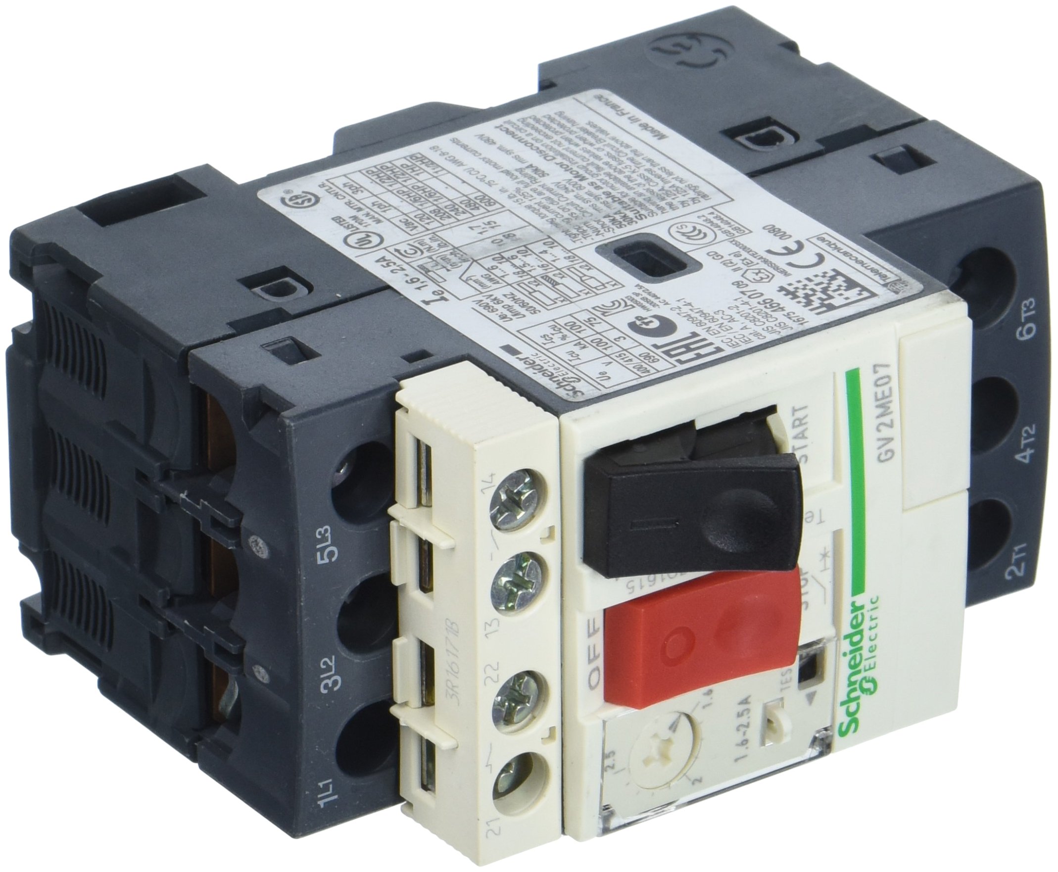 Schneider GV2ME07AE11TQ GV2-​ME 1.6-​2.5A 3D Therm./​Magnet Disjoncteur de Puissance Moteur
