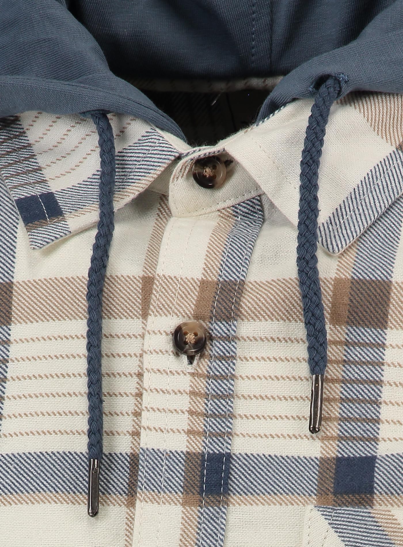 KEY LARGO Koszula Mężczyźni Klcatania 1/1 Hoodie-checks