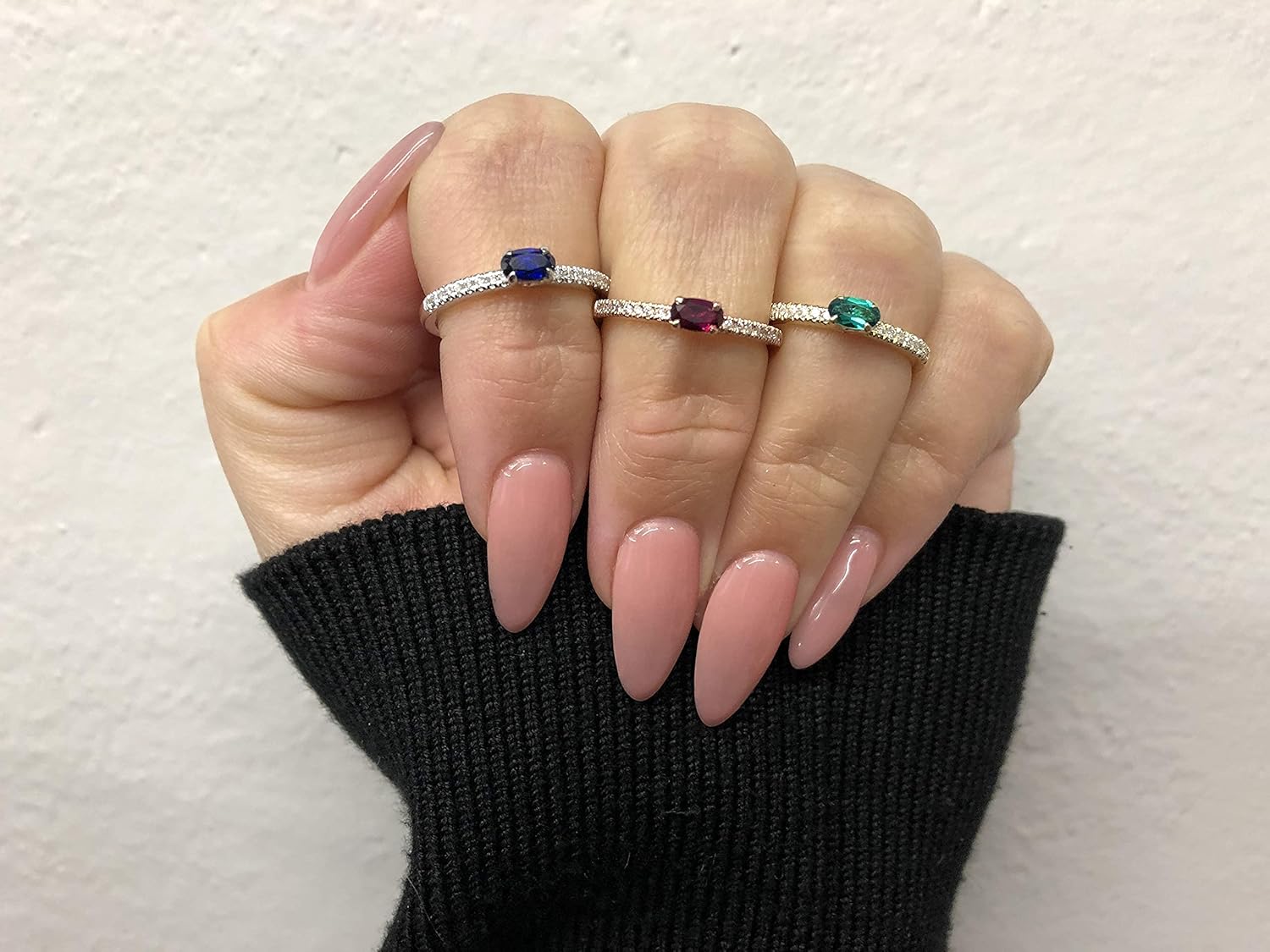 Boston Bay Diamonds 10K Gold 1/10cttw Diamond and East-West Oval Gemstone Statement Ring - Image 6