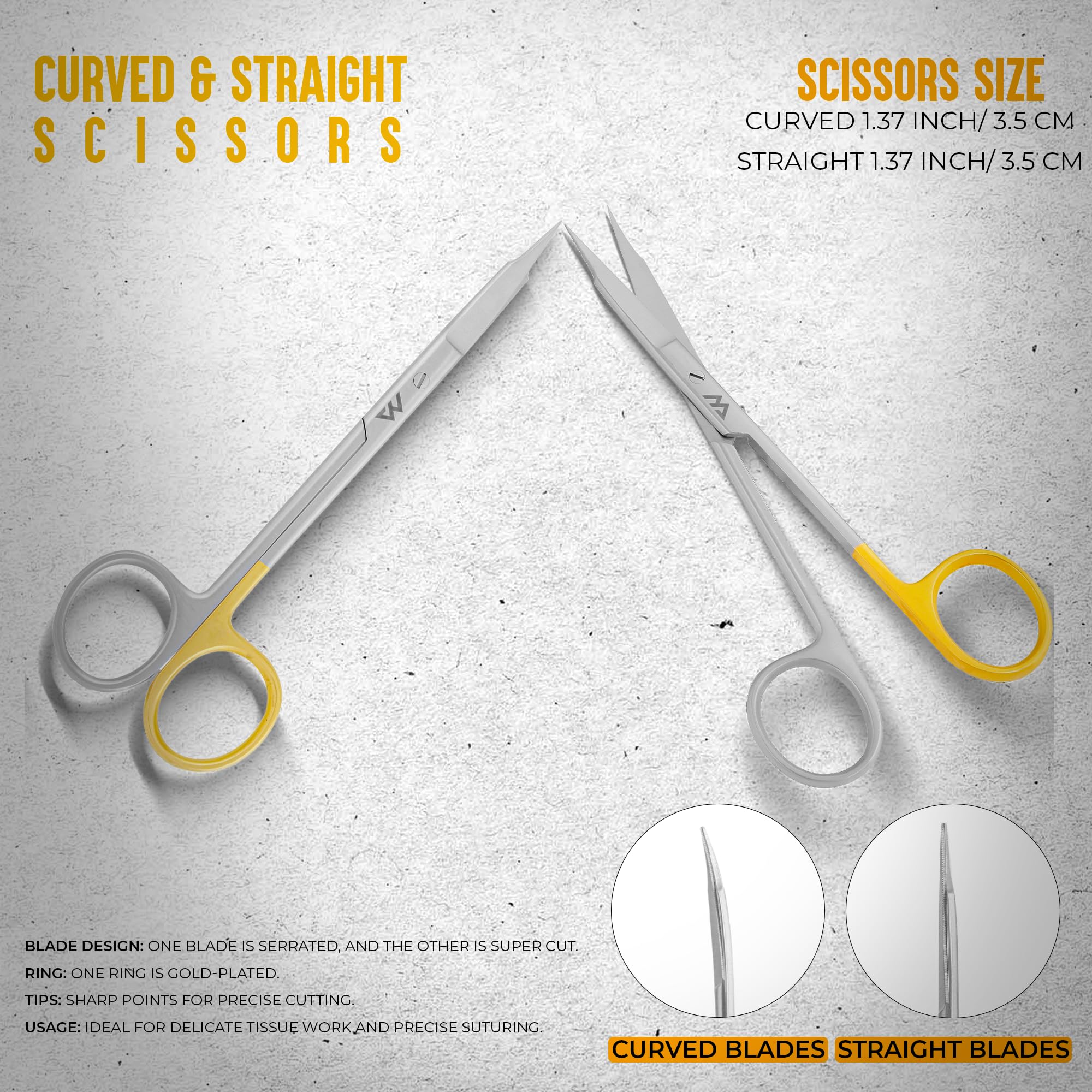 Amazon.com: Goldman Fox Scissors Suture Straight and Curved