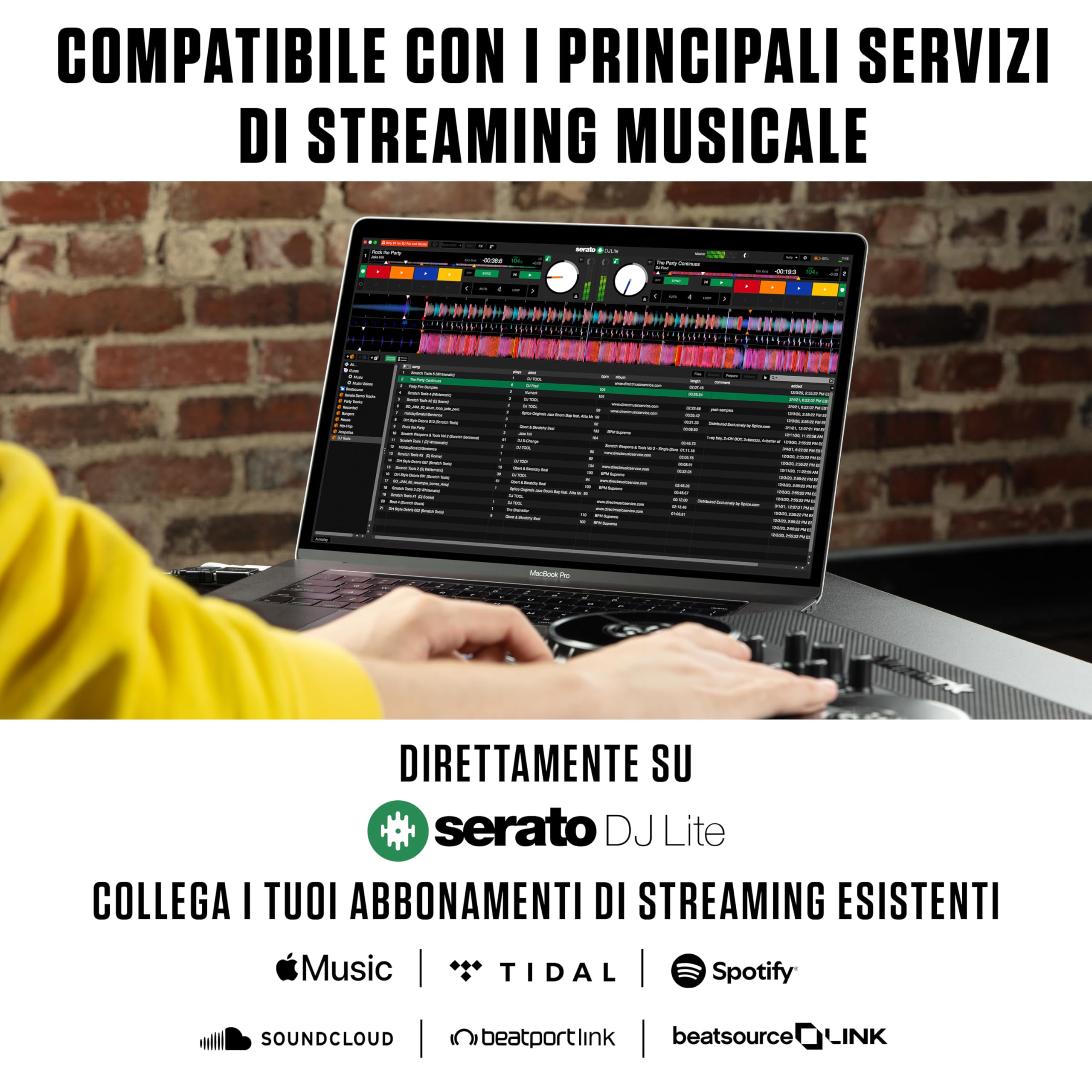 Numark Party Mix Live Console DJ 2 Canali Serato DJ Lite con Casse e Luci da Discoteca