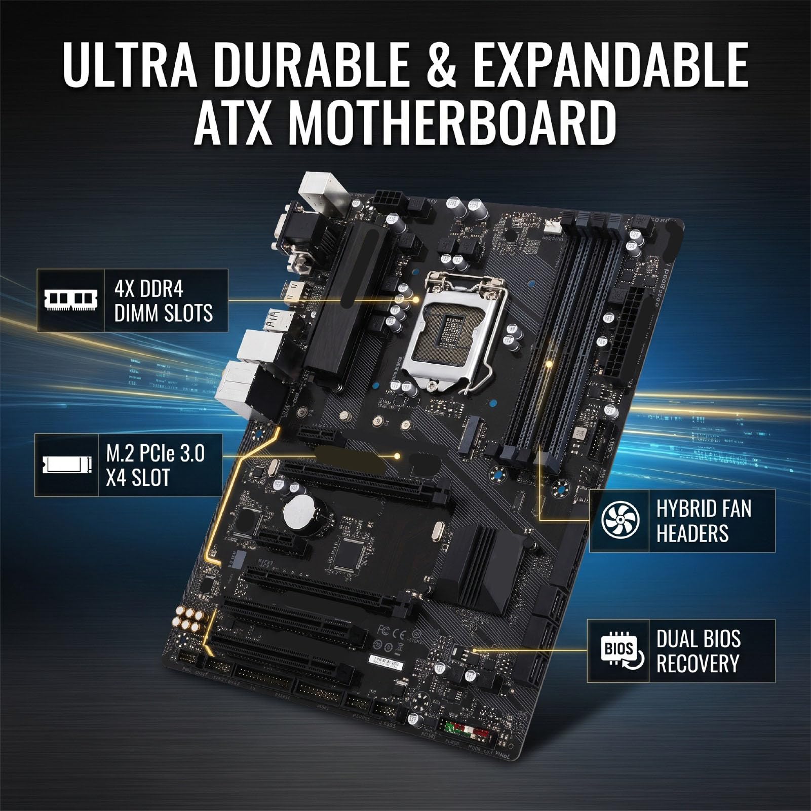 GOWENIC Scheda Madre B250 per Desktop LGA1151, DDR4 64 GB, M.2 NVMe, ATX