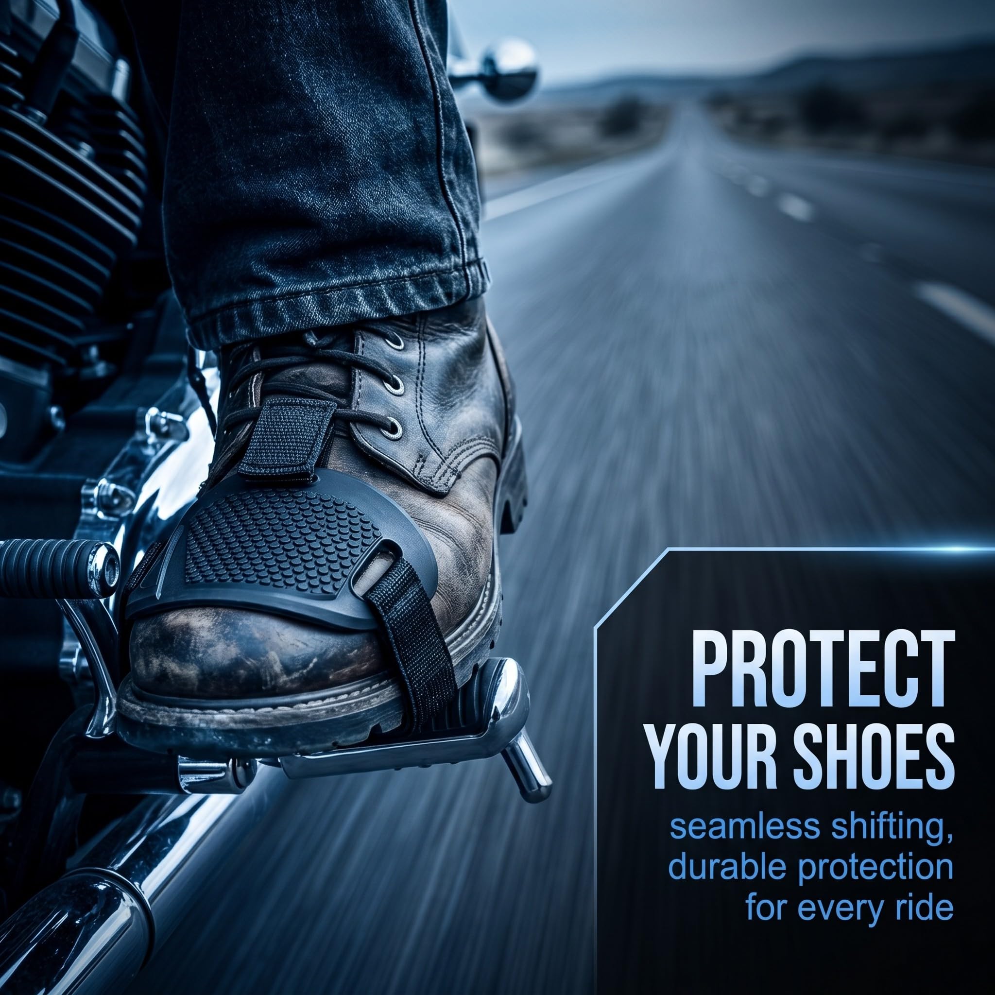 1 Copriscarpe Moto per Cambio Marce, Protezione Scarpe Moto Salvascarpe Universale, Accessorio Moto per Protezione Piedi, in Nero, Ideale per Motociclisti