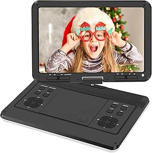 16.9'' Portable DVD Player with 14.1” HD Large Swivel Screen, DVD Player Portable with Screen Buttons for Easy Control, 6 Hrs Battery, Car Charger, Region Free, Support USB/SD Card, Black asin的图片