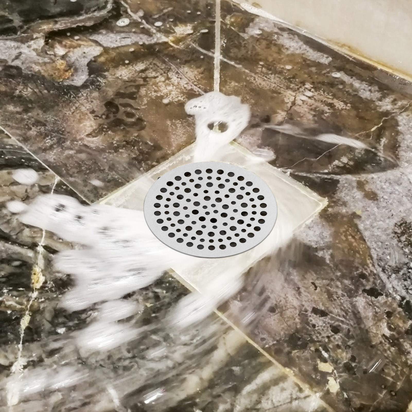 Filtro Di Scarico Per Doccia OUKENS In Acciaio Inox – Raccolta Capelli 82mm, Antiodore E Antintasamento Per Bagno E Cucina