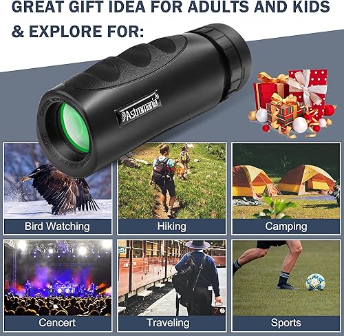 Miniatura 2 de Astromania Monocular compacto impermeable de 10 x 25 pulgadas para adultos y niños, observación de aves, teatro y conciertos, juegos de caza y