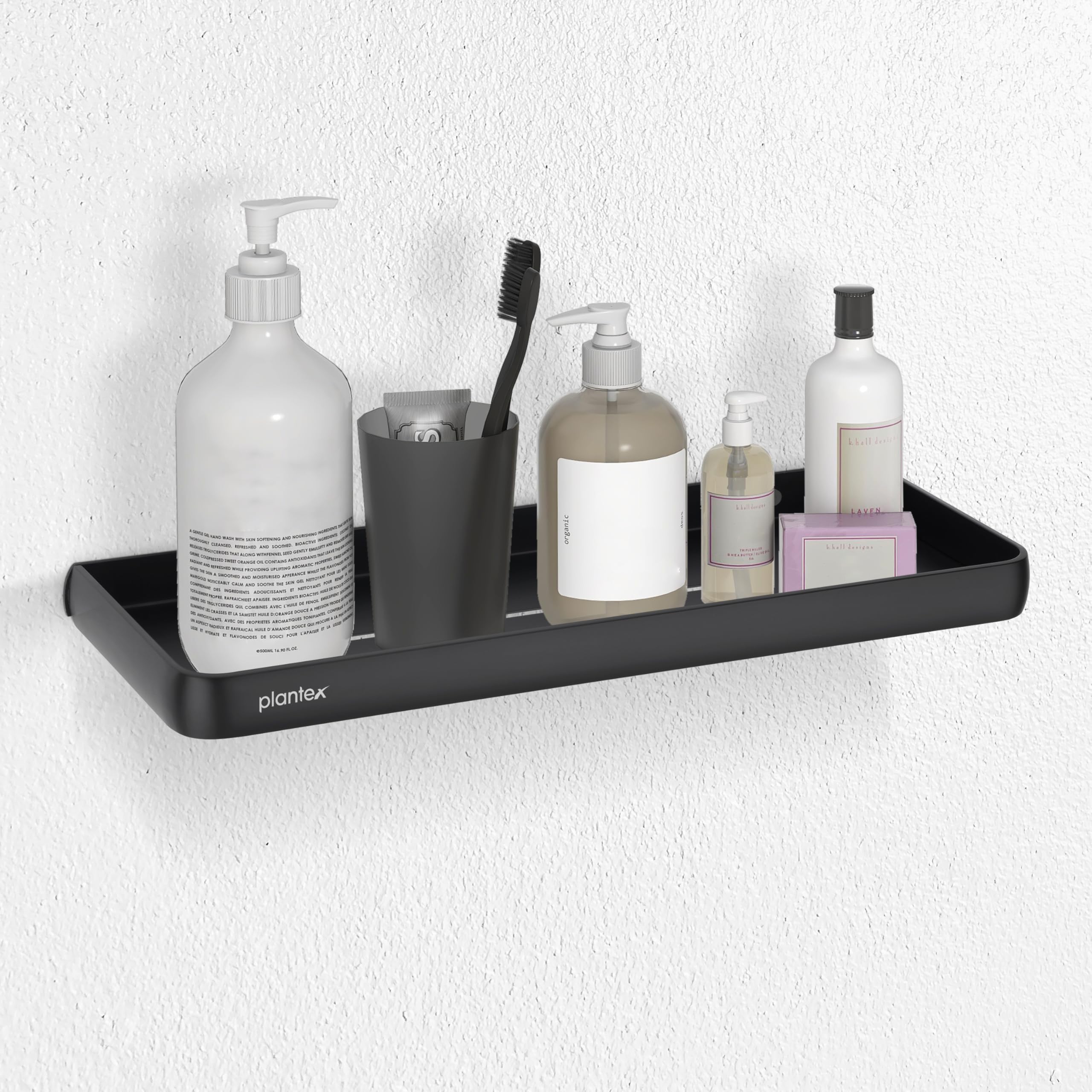 Plantex Self Adhesive Shelf for Bathroom/Multipurpose No Drill Bathroom Organizer/15x5 inch Shelf for Home/Office/Hotel - Pack of 1 (1502, Black)-picture-43
